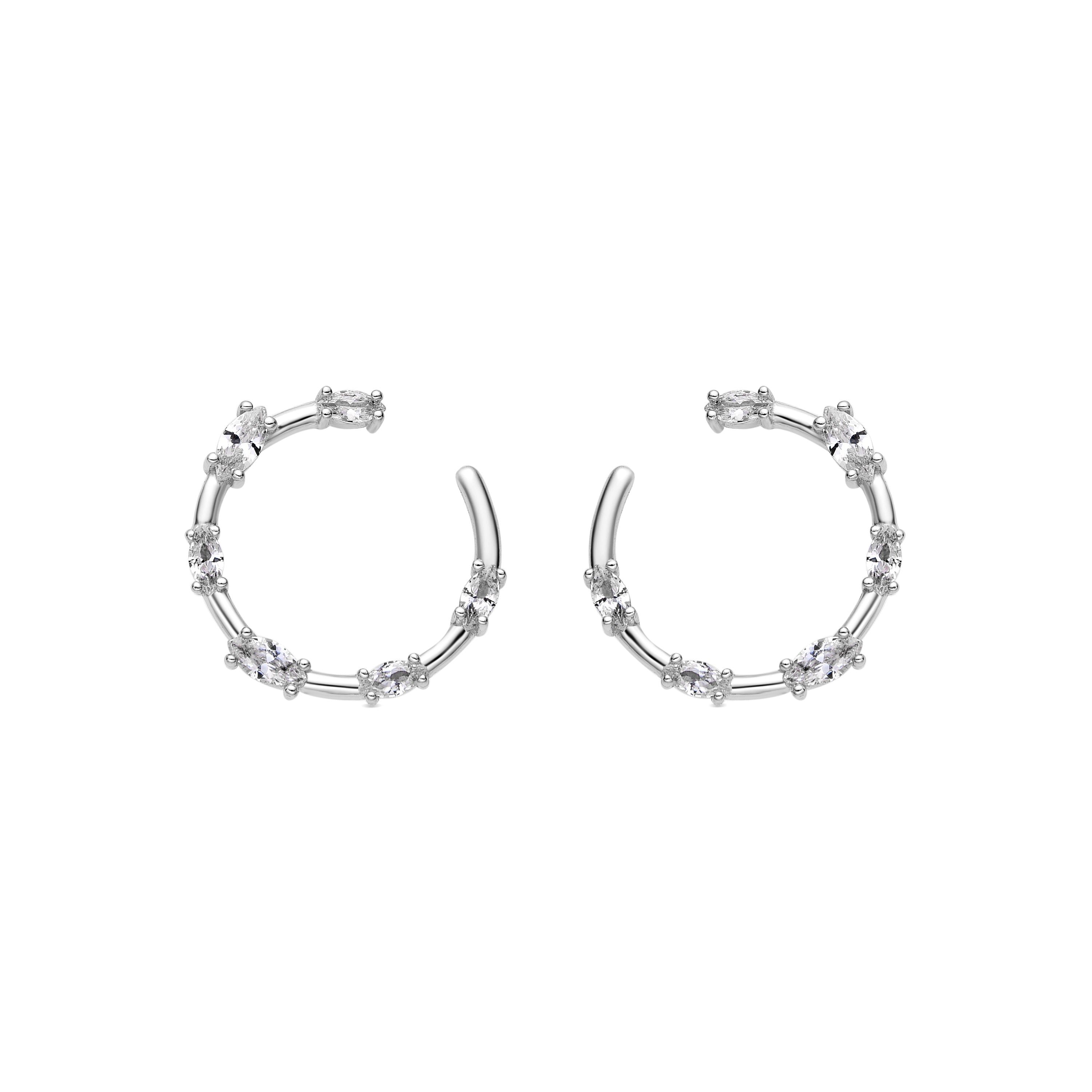 Pendientes de Plata de Ley 925 y Circonita Brillante acabado en rodio - Parkya