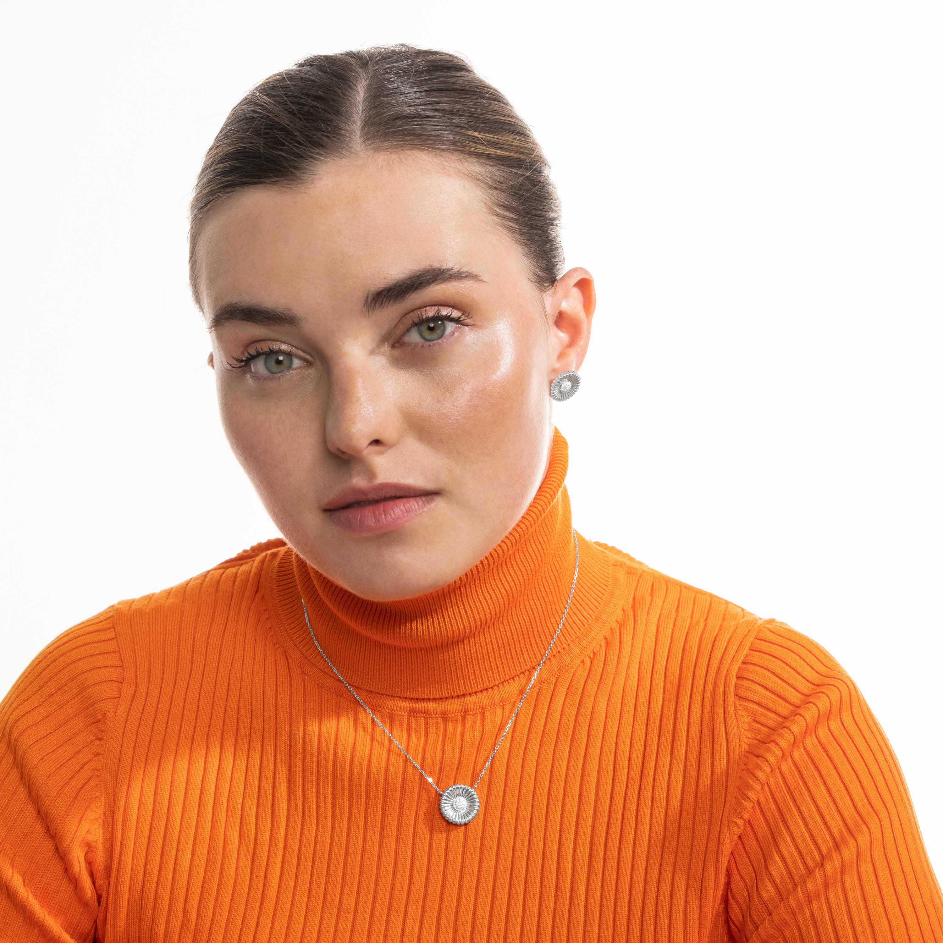 Pendientes de Plata de Ley 925 y Circonita Brillante acabado en rodio - Olie