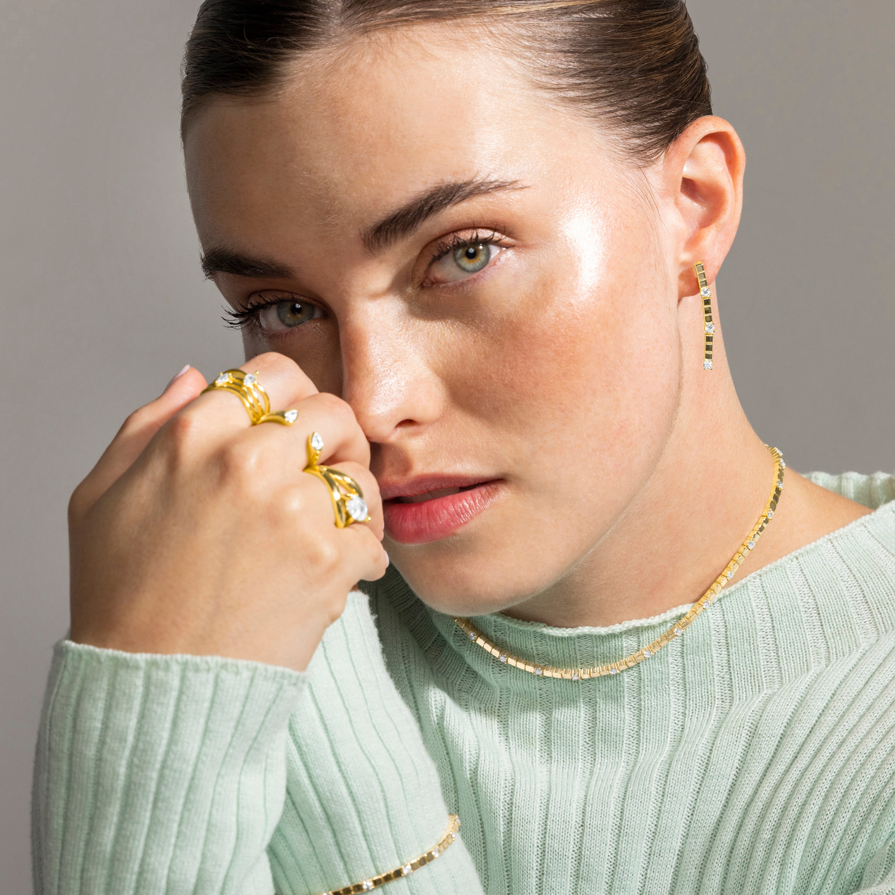 Pendientes de Plata de Ley 925 y Circonita Brillante acabado oro 18k - Dorane