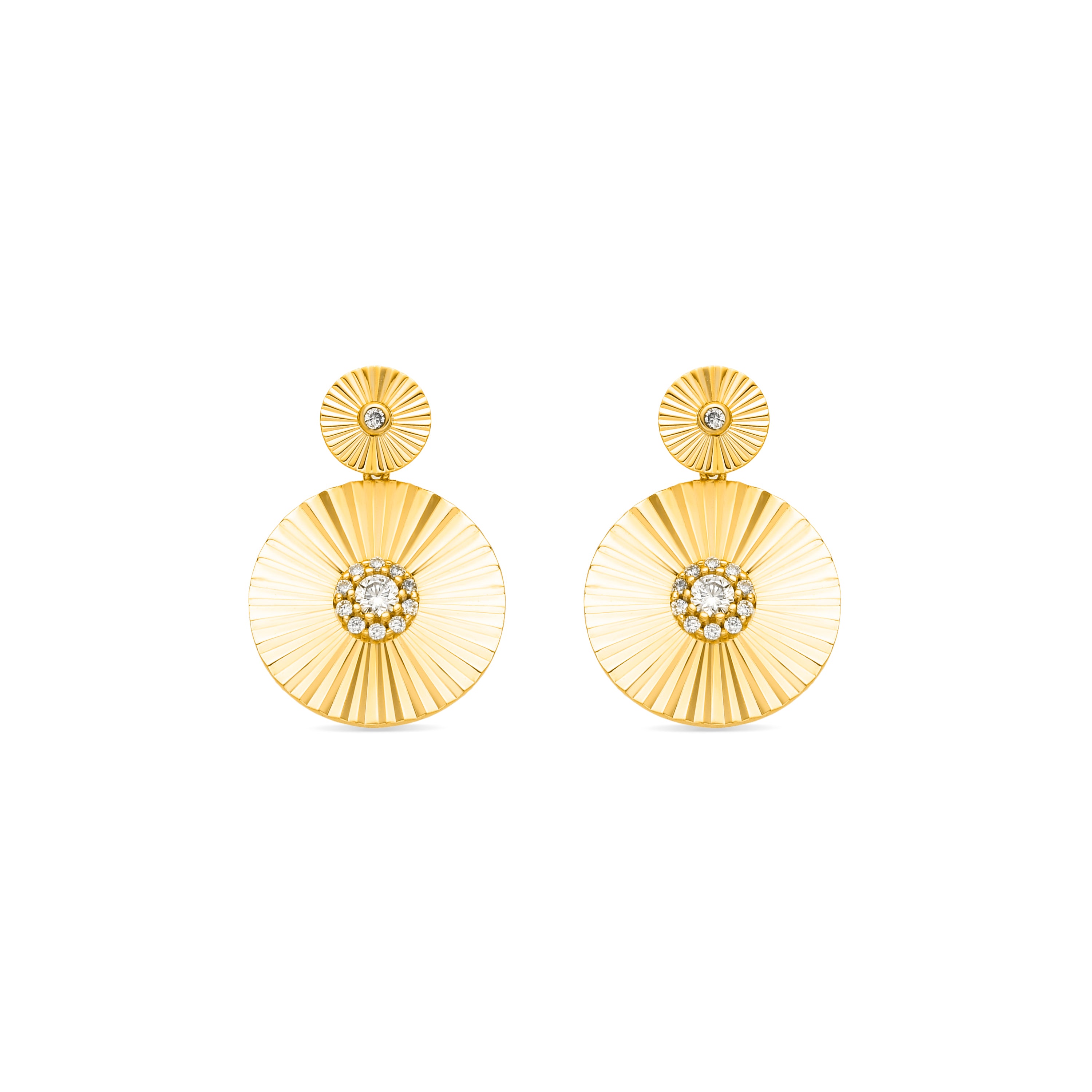 Pendientes de Plata de Ley 925 y Circonita Brillante acabado oro 18k - Usreo