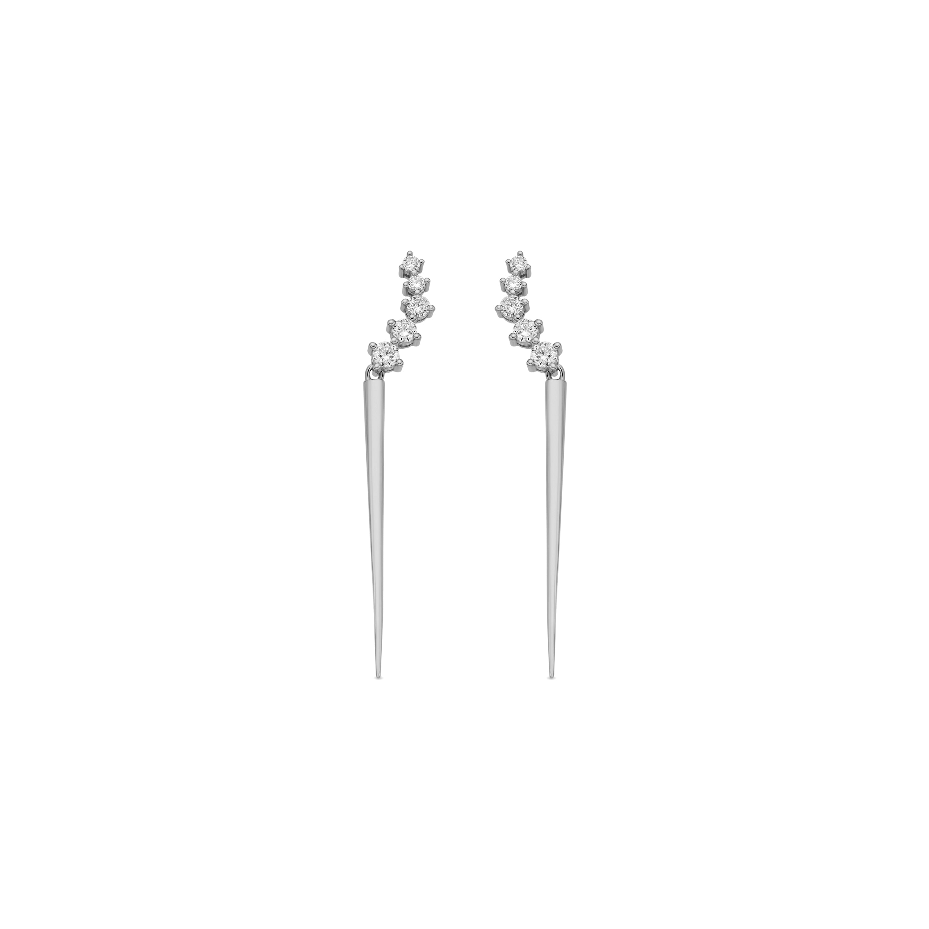 Boucles d&amp;#39;oreilles en argent sterling 925 et zircon brillant finition rhodium - Copim