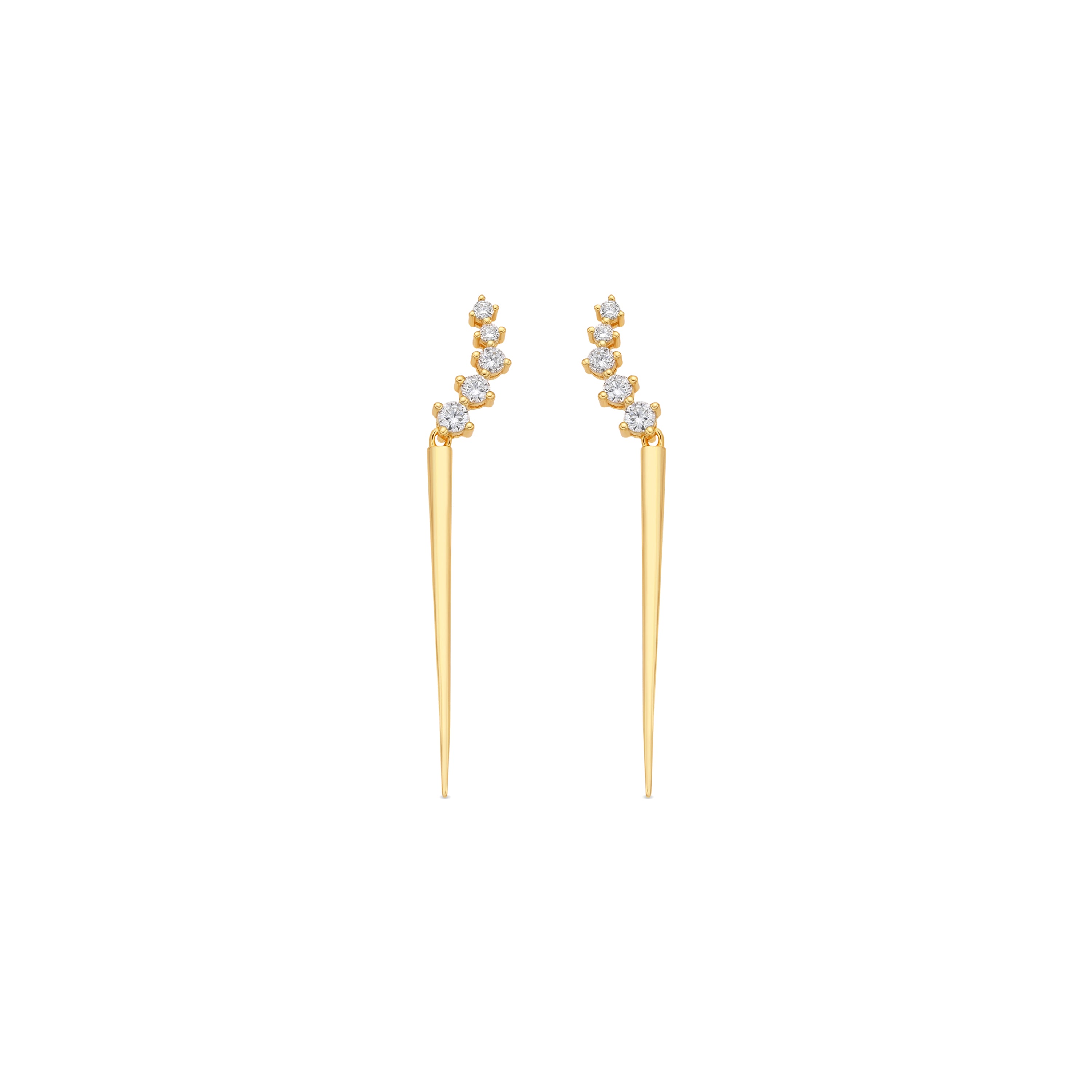 Boucles d&amp;#39;oreilles en argent sterling 925 et zircon brillant finition or jaune 18k - Copim