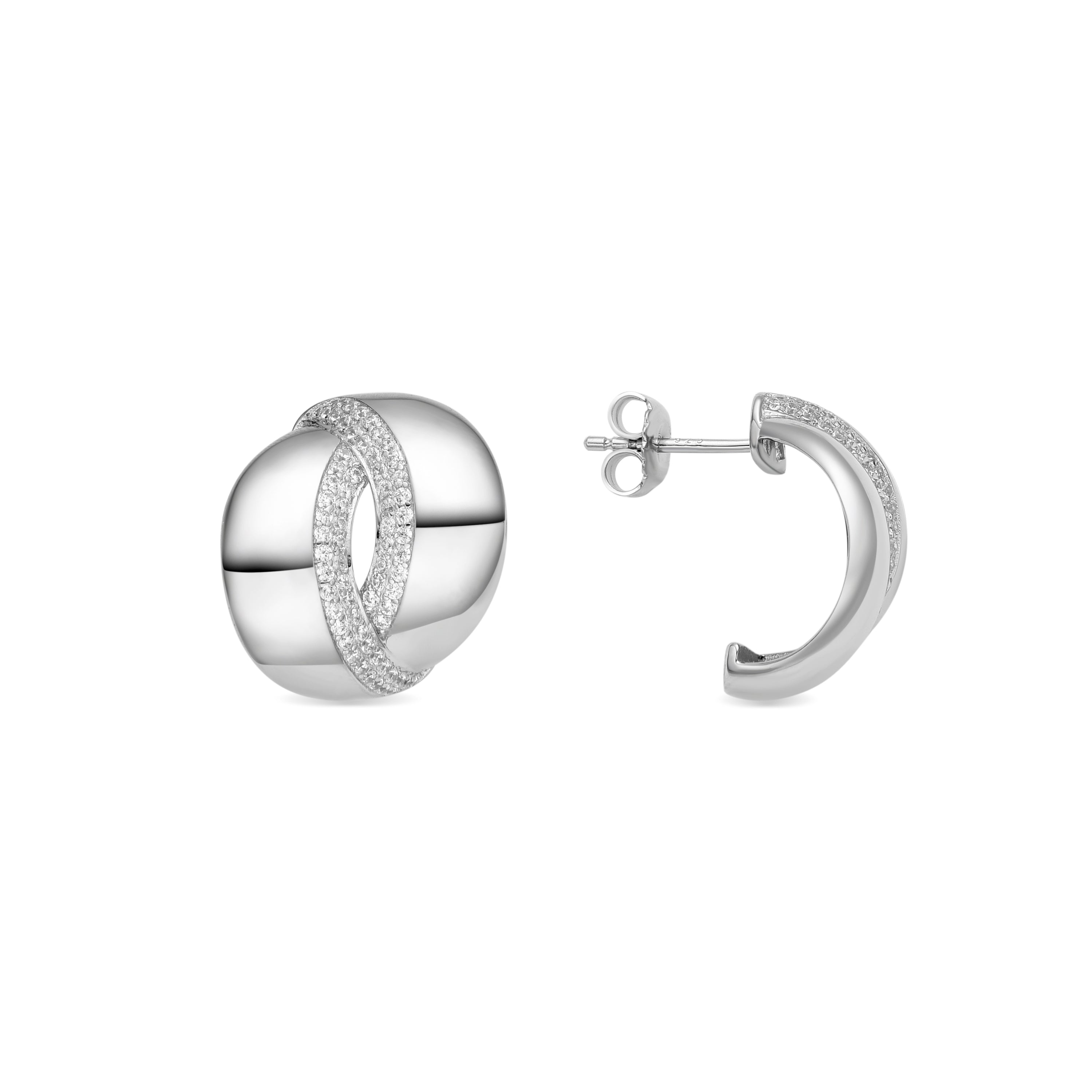 Boucles d&amp;#39;oreilles en argent sterling 925 et zircon brillant finition rhodiée - Asrae