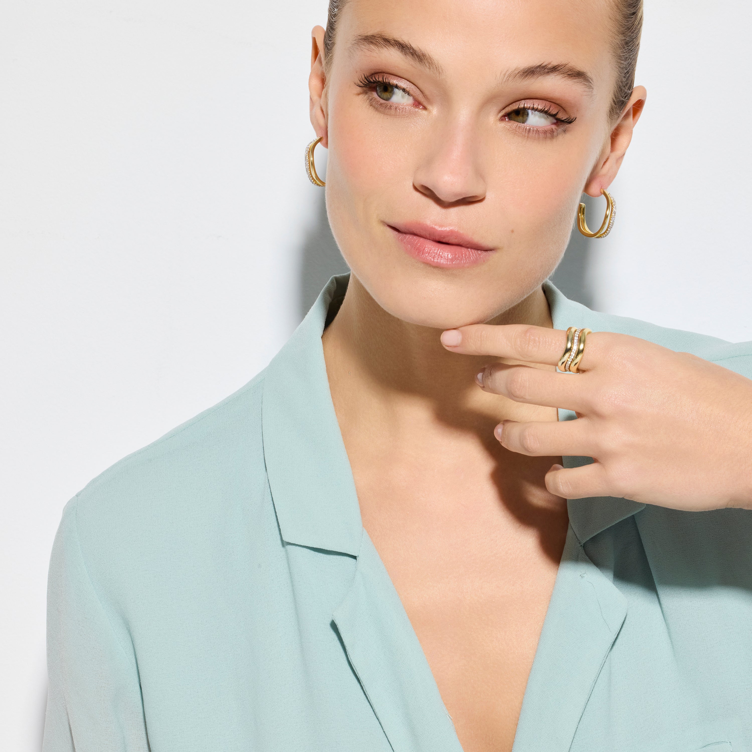 Pendientes de Plata de Ley 925 y Circonita Brillante acabado oro amarillo de 18k - Balne