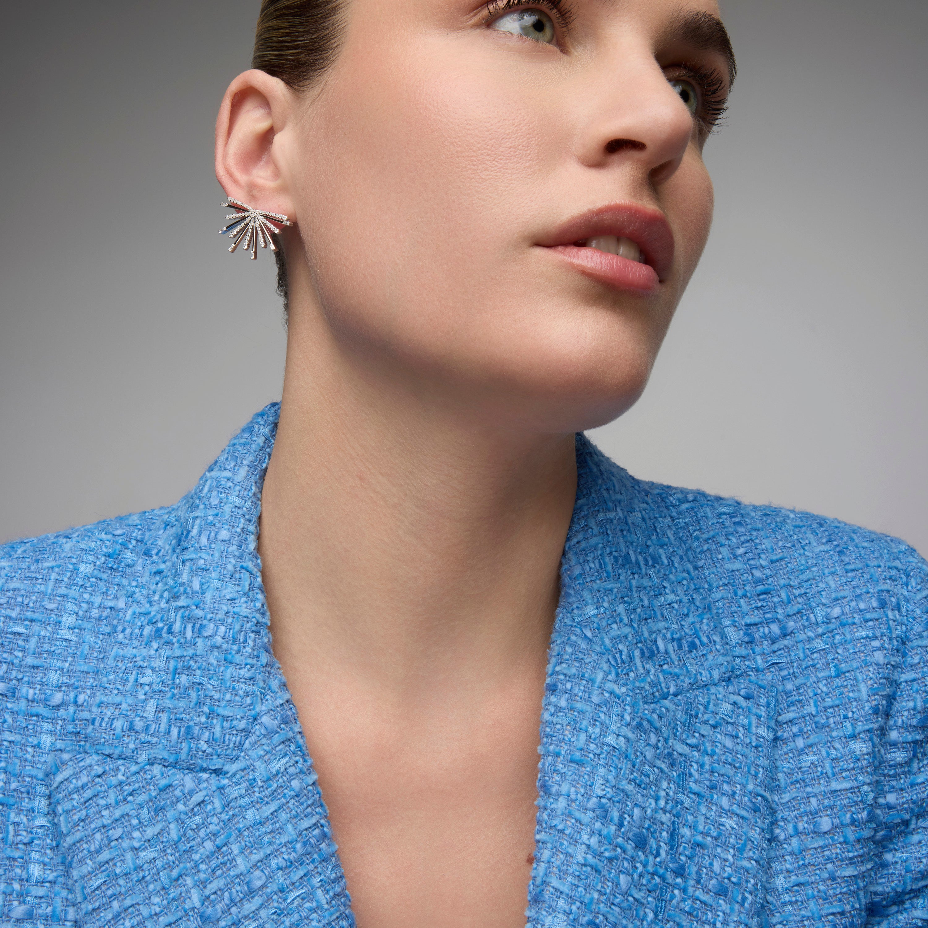 Pendientes de Plata de Ley 925 y Circonita Brillante acabado rodio - Amin