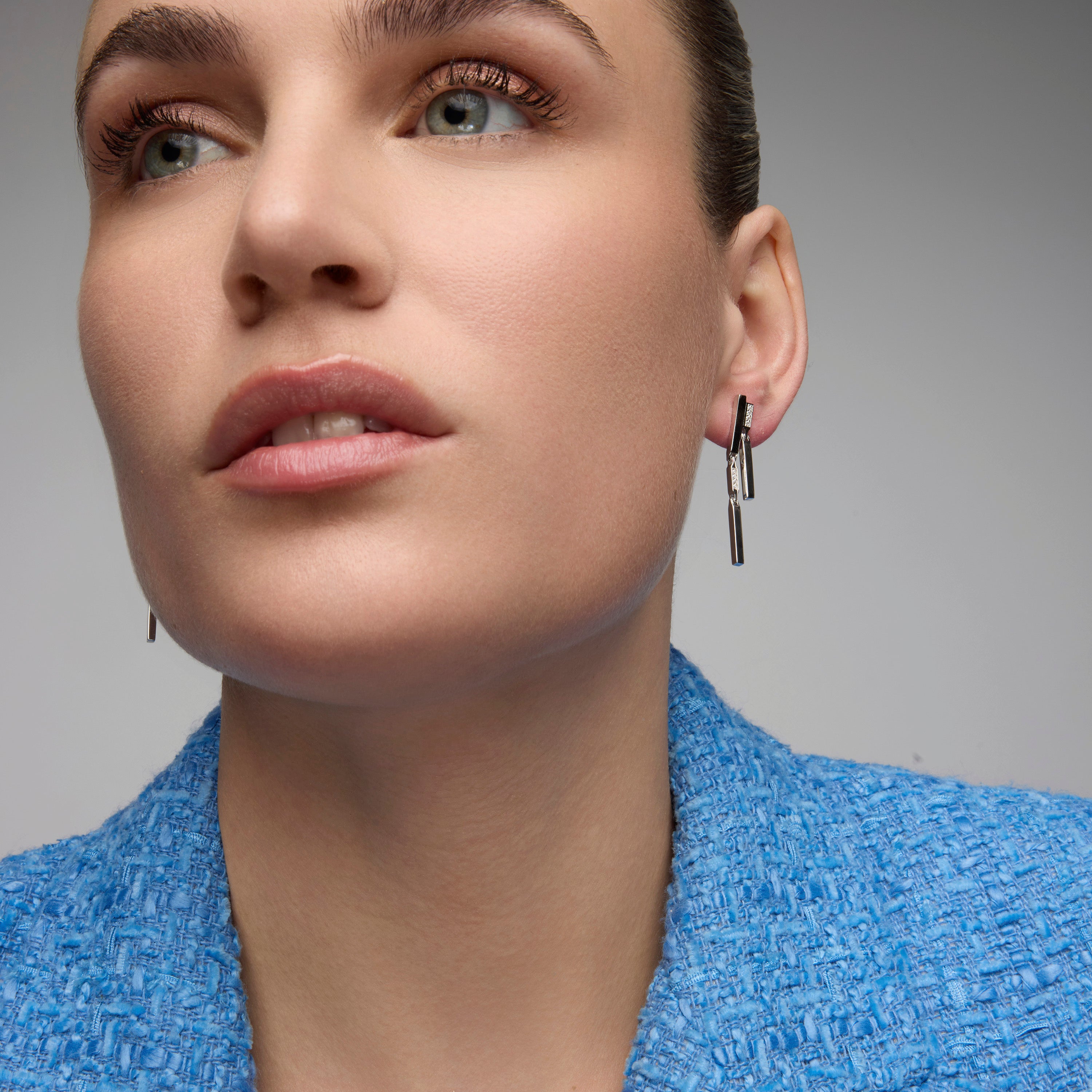 Pendientes de Plata de Ley 925 y Circonita Brillante acabado rodio - Onca