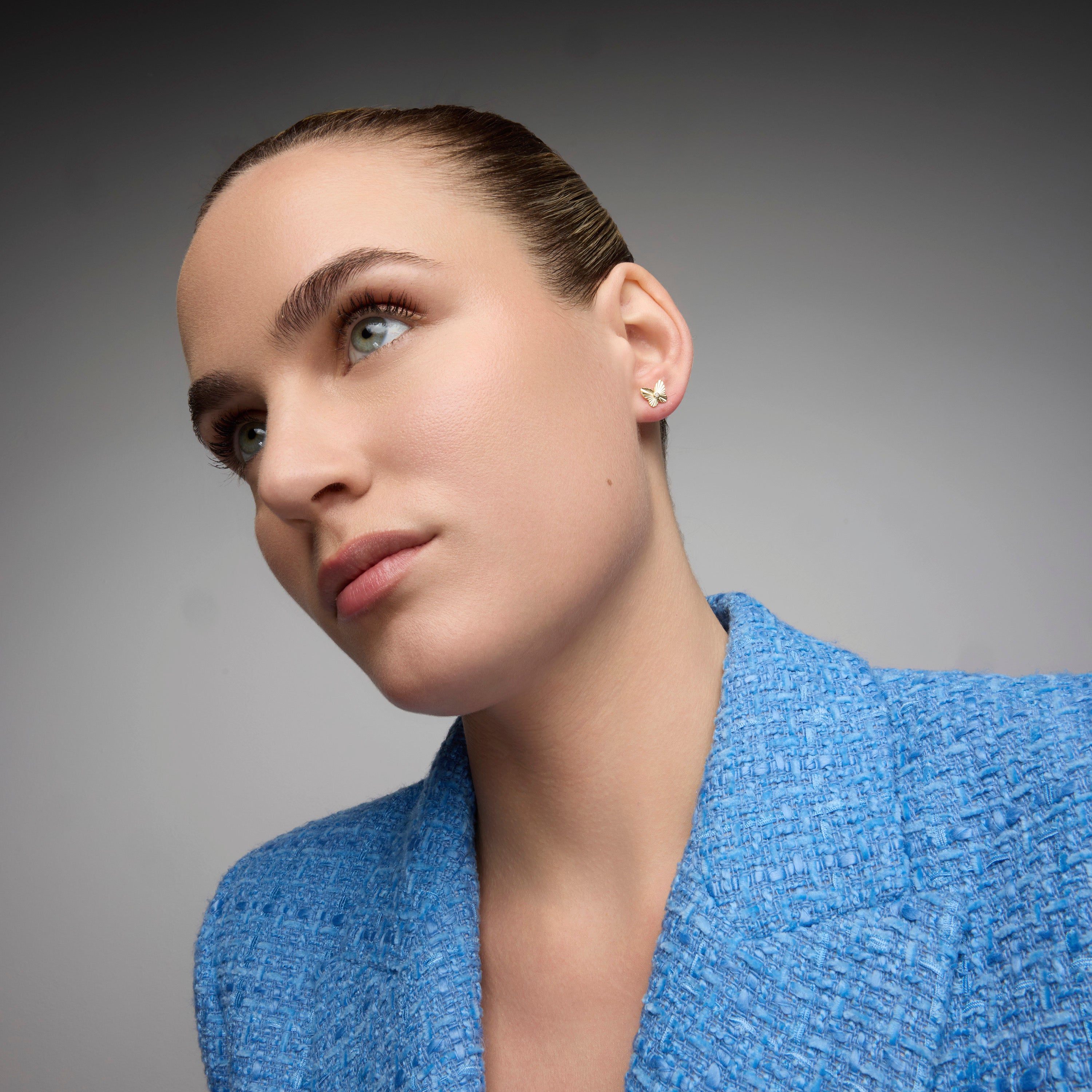 Pendientes de Plata de Ley 925 y Circonita Brillante acabado oro amarillo de 18k - Shore