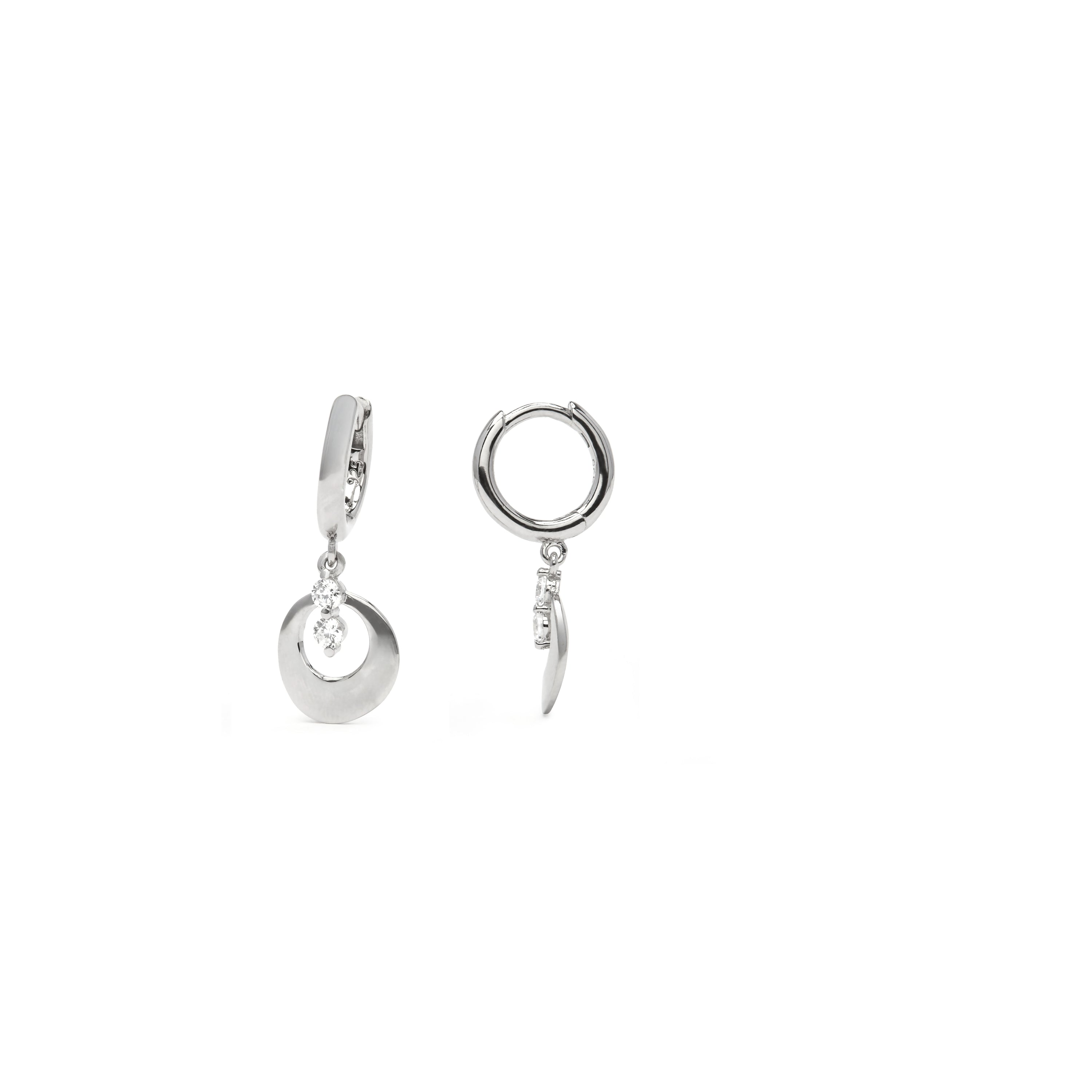 Pendientes de Plata de Ley 925 y Circonita Brillante acabado en rodio - Nyalcor