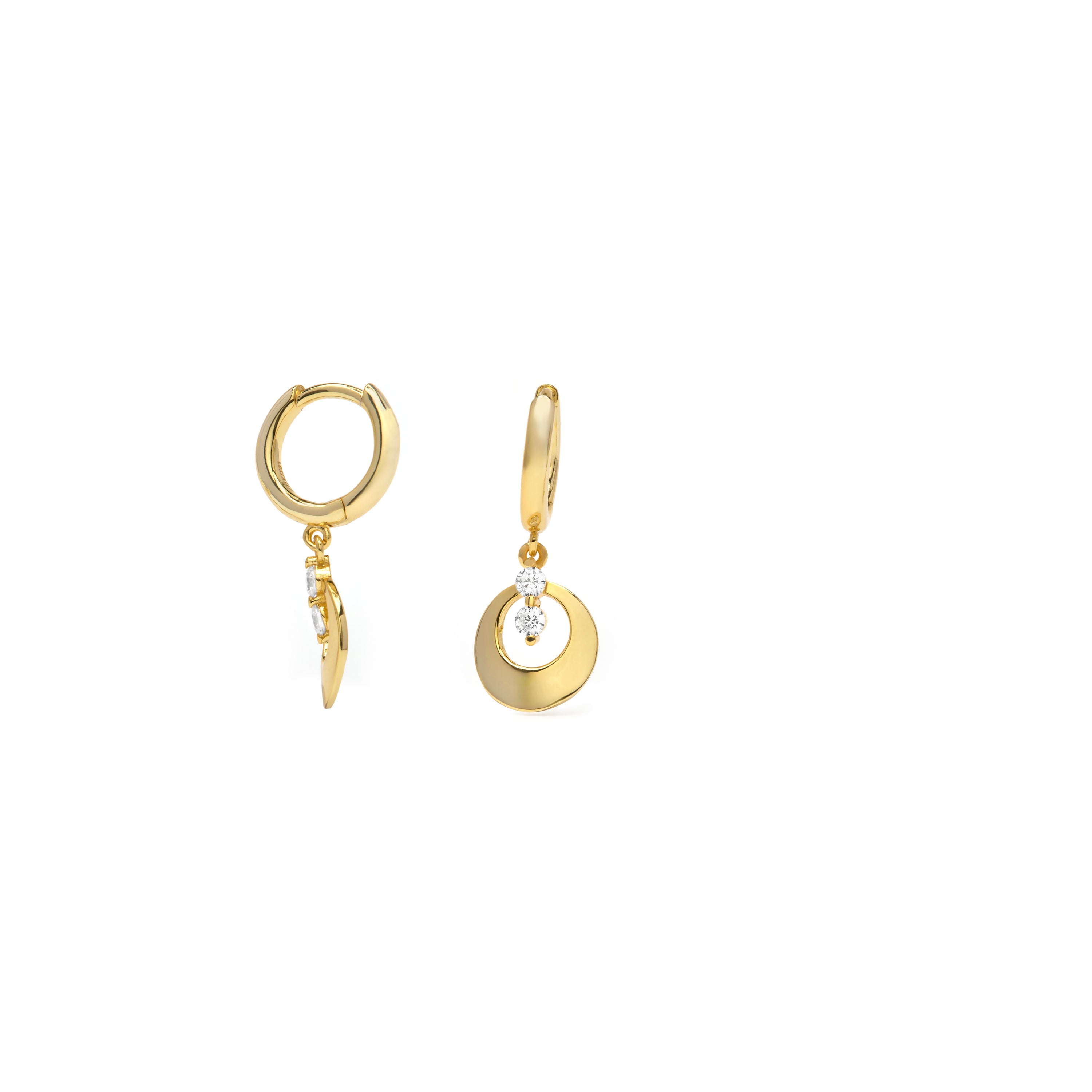 Pendientes de Plata de Ley 925 y Circonita Brillante acabado en oro amarillo 18k - Nyalcor