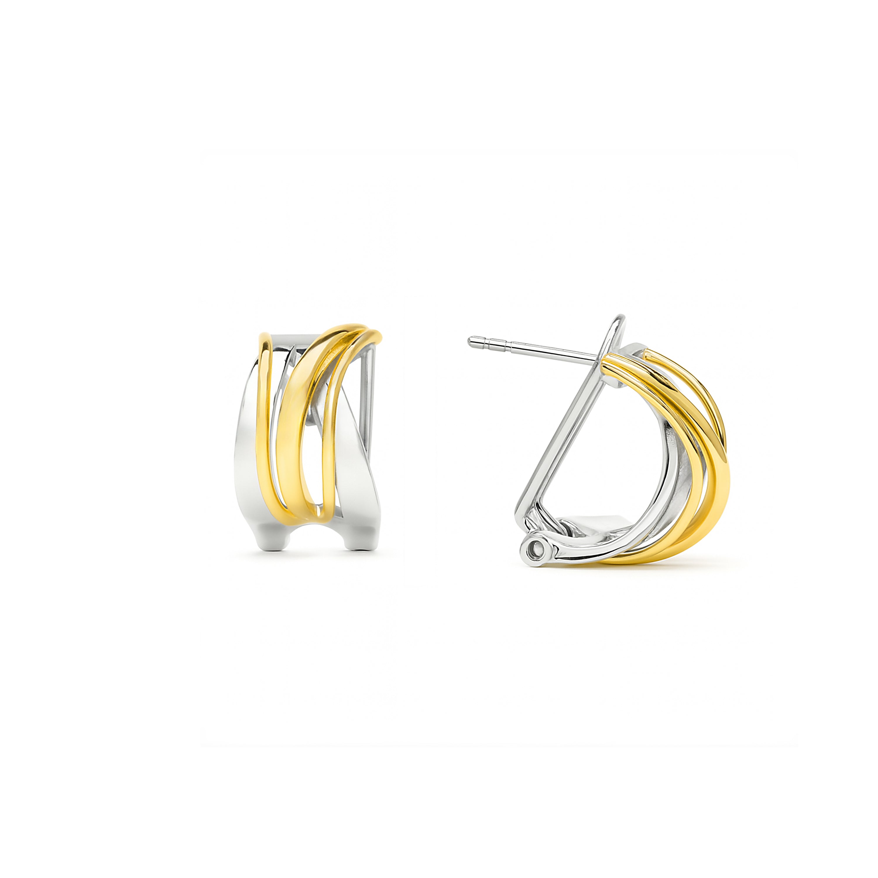 Pendientes de Plata de Ley 925 acabado oro amarillo 18k - Guessi