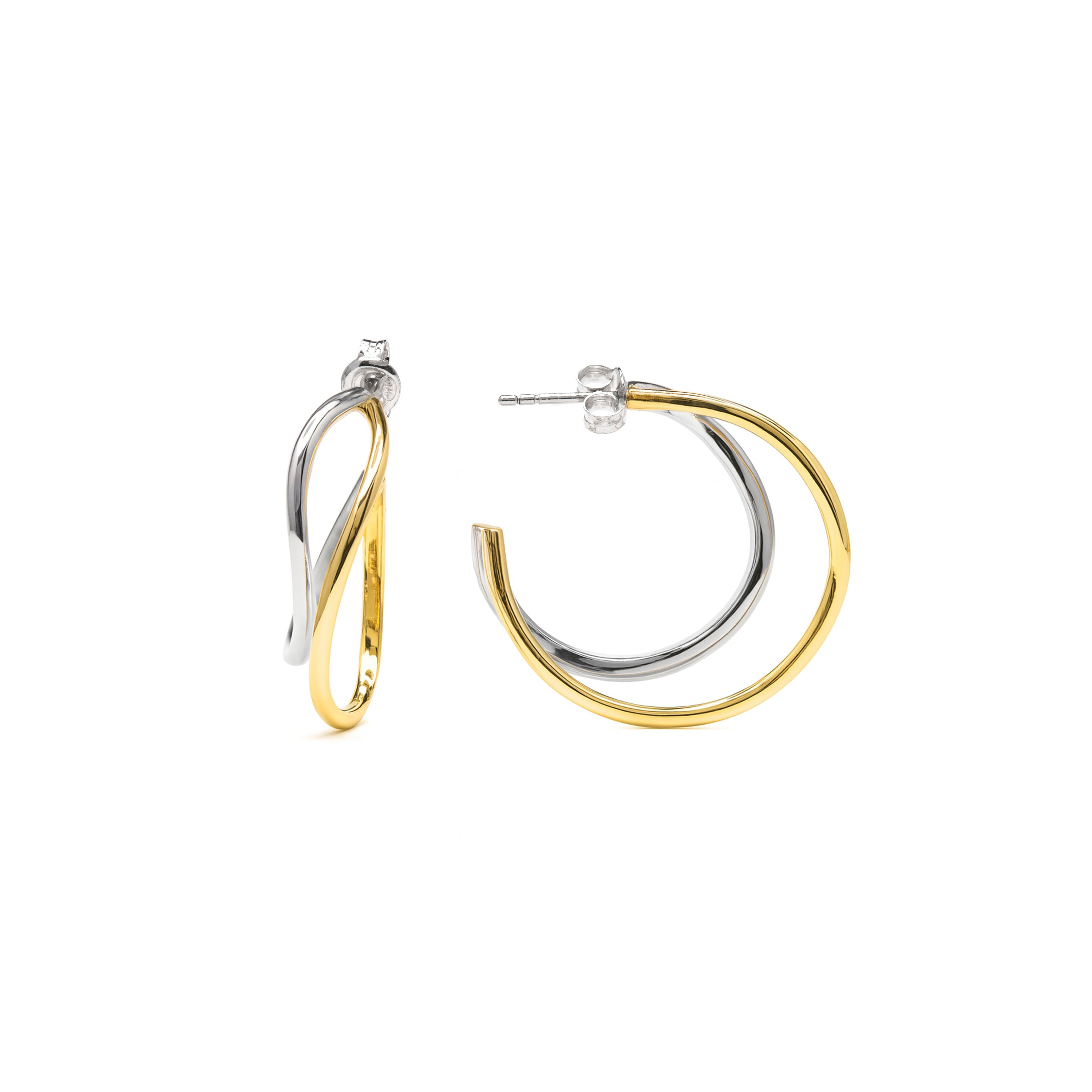 Pendientes de Plata de Ley 925 acabado oro amarillo 18k - Sinok