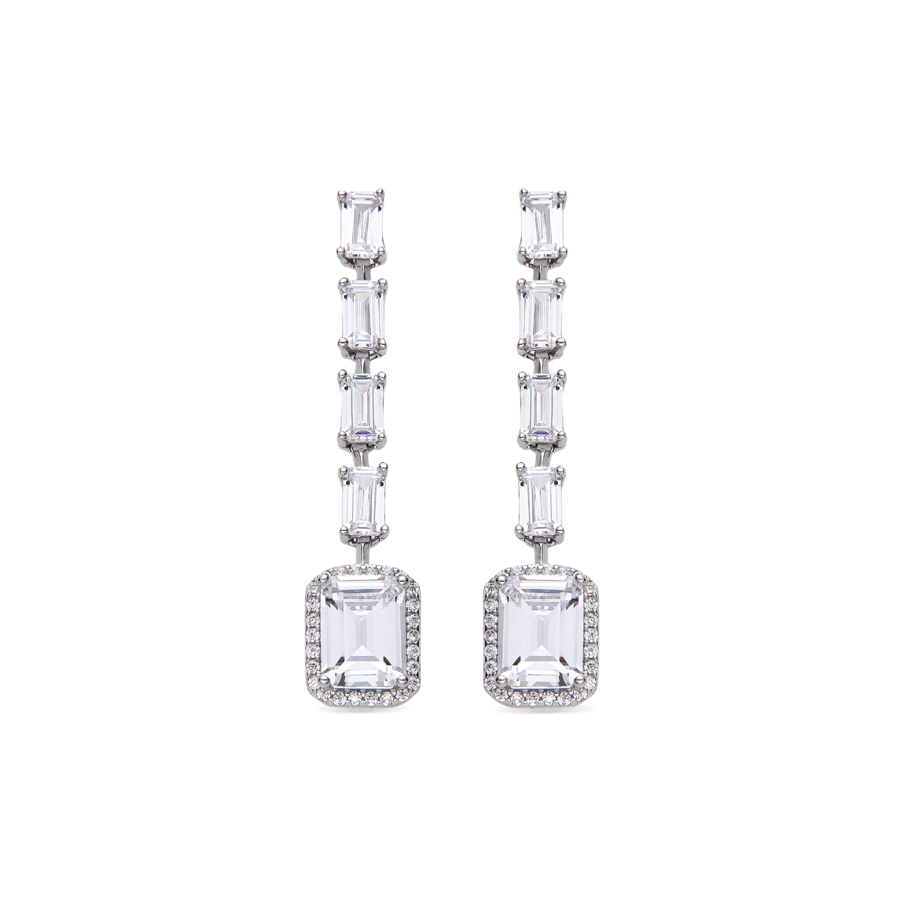Pendientes de Plata de Ley 925 y Circonita Brillante acabado en rodio - Rymka