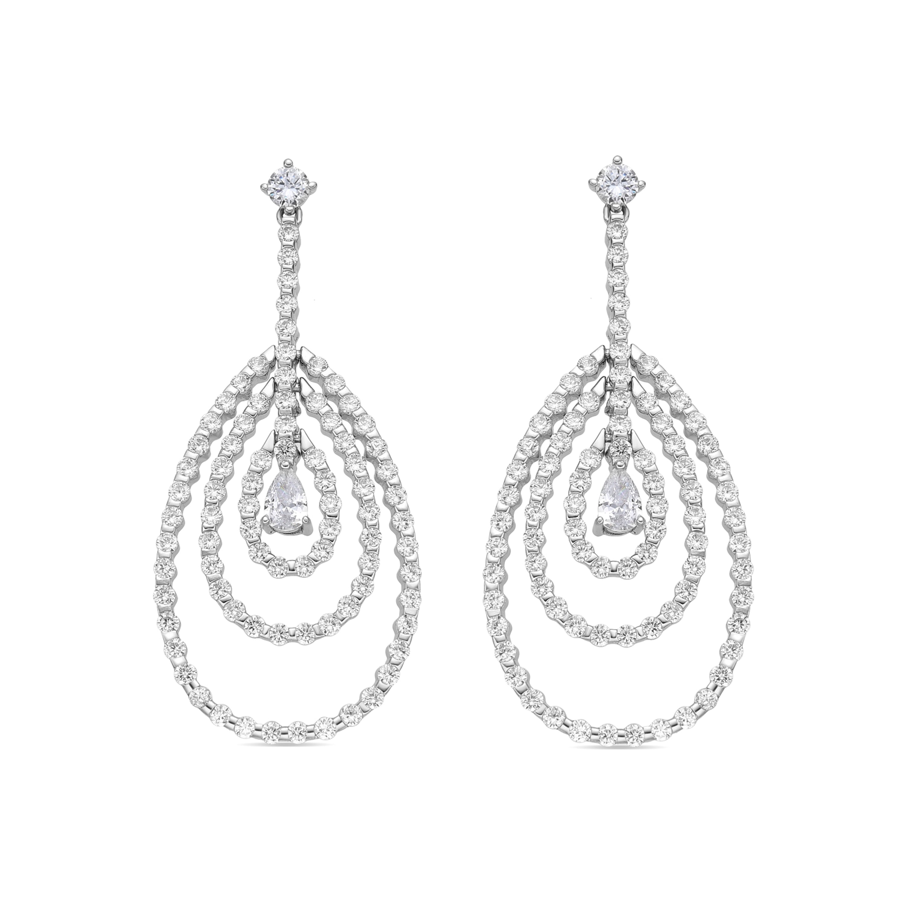 Pendientes de Plata de Ley 925 y Circonita Brillante acabado rodio - Thidal