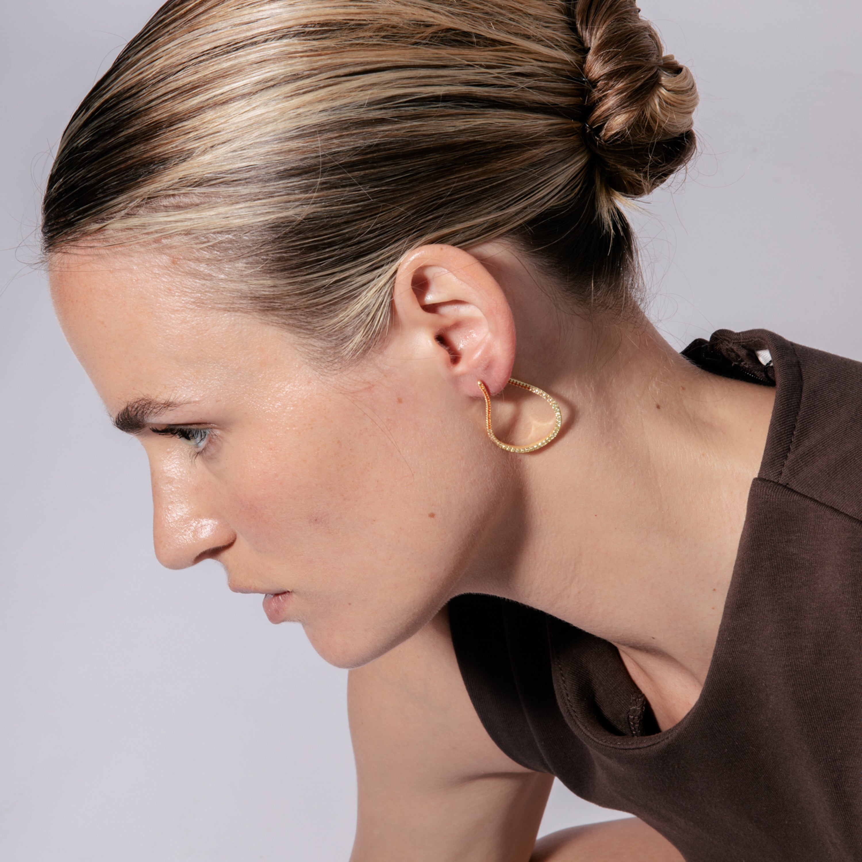 Pendientes de Plata de Ley 925 y Circonita Multicolor acabado en oro amarillo 18k - Saurin