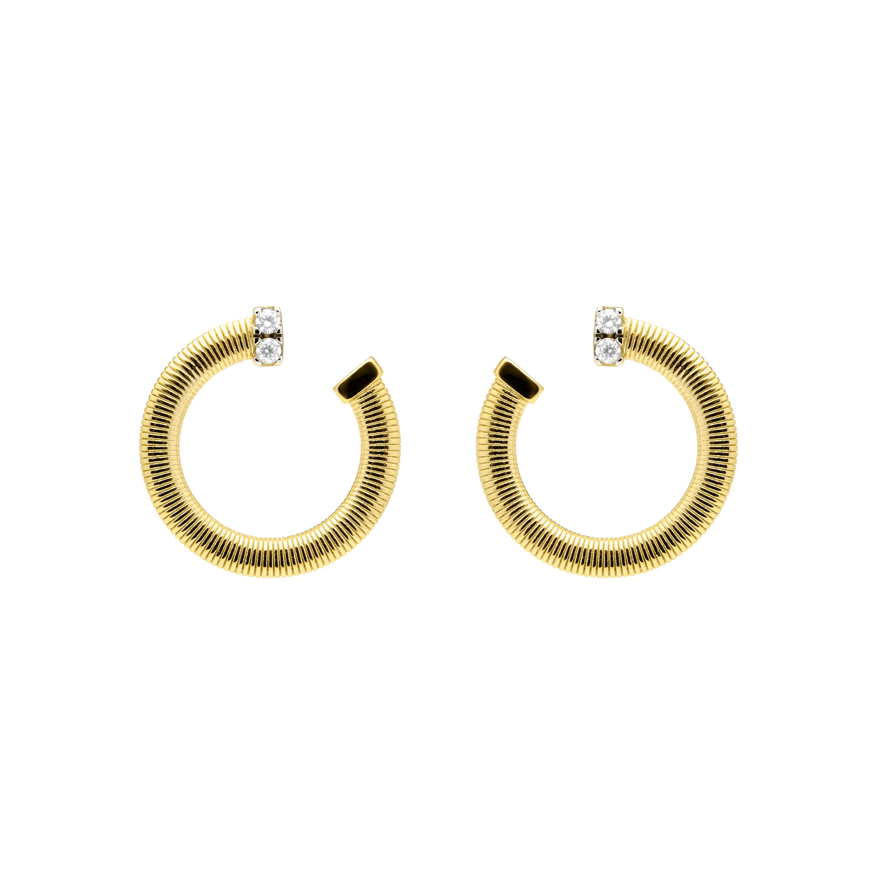 Pendientes de Plata de Ley 925 y Circonita Brillante acabado en oro amarillo 18k - Ylmu