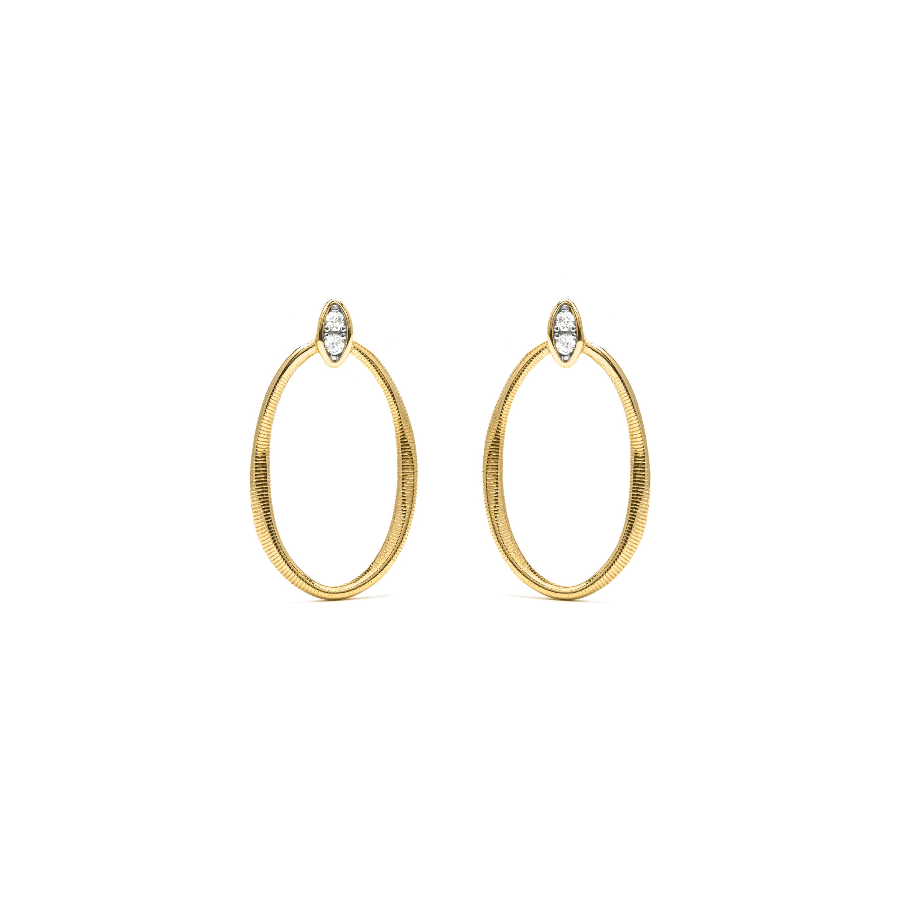 Pendientes de Plata de Ley 925 y Circonita Brillante acabado en oro amarillo 18k - Athi