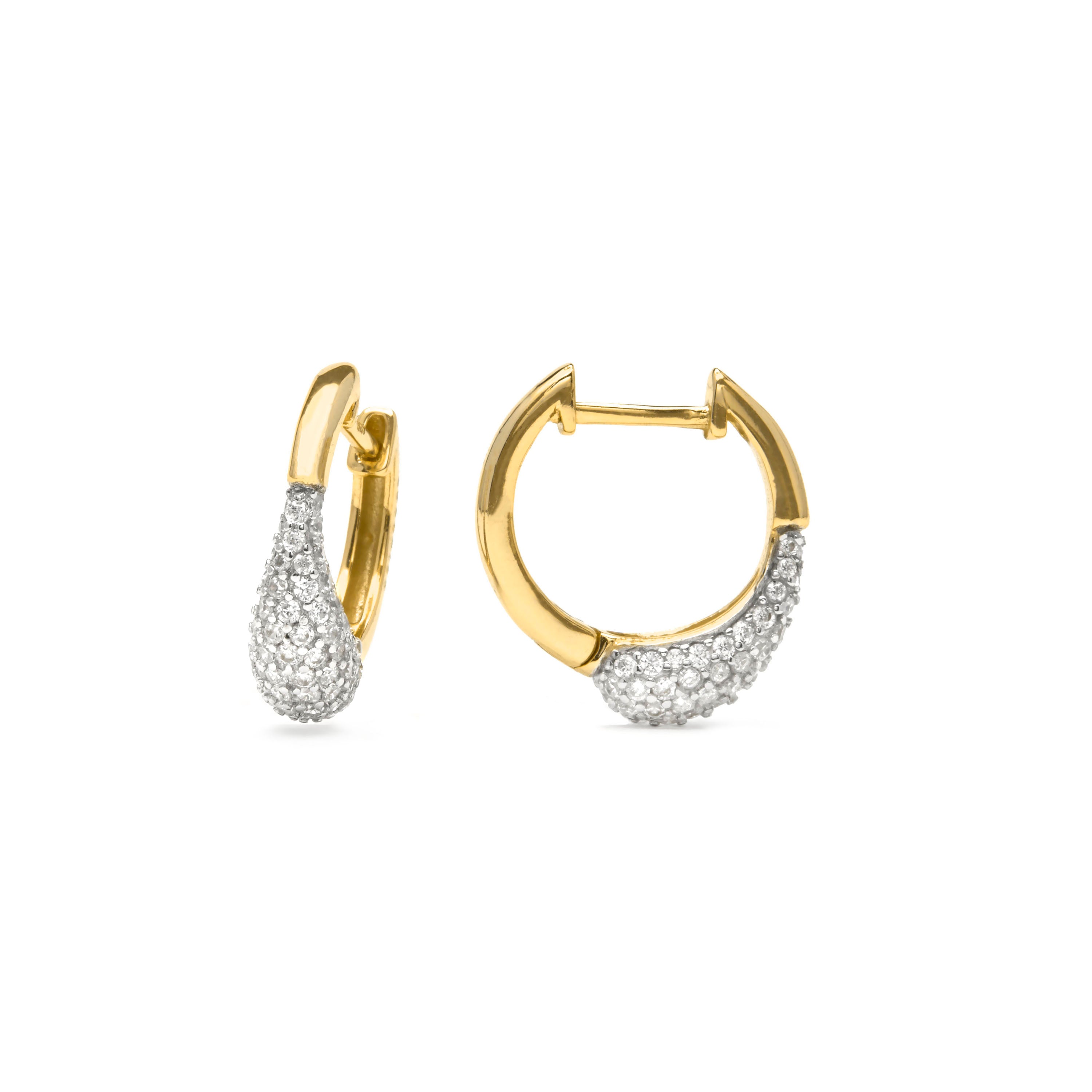 Pendientes de Plata de Ley 925 y Circonita Brillante acabado en oro amarillo 18k - Chutik