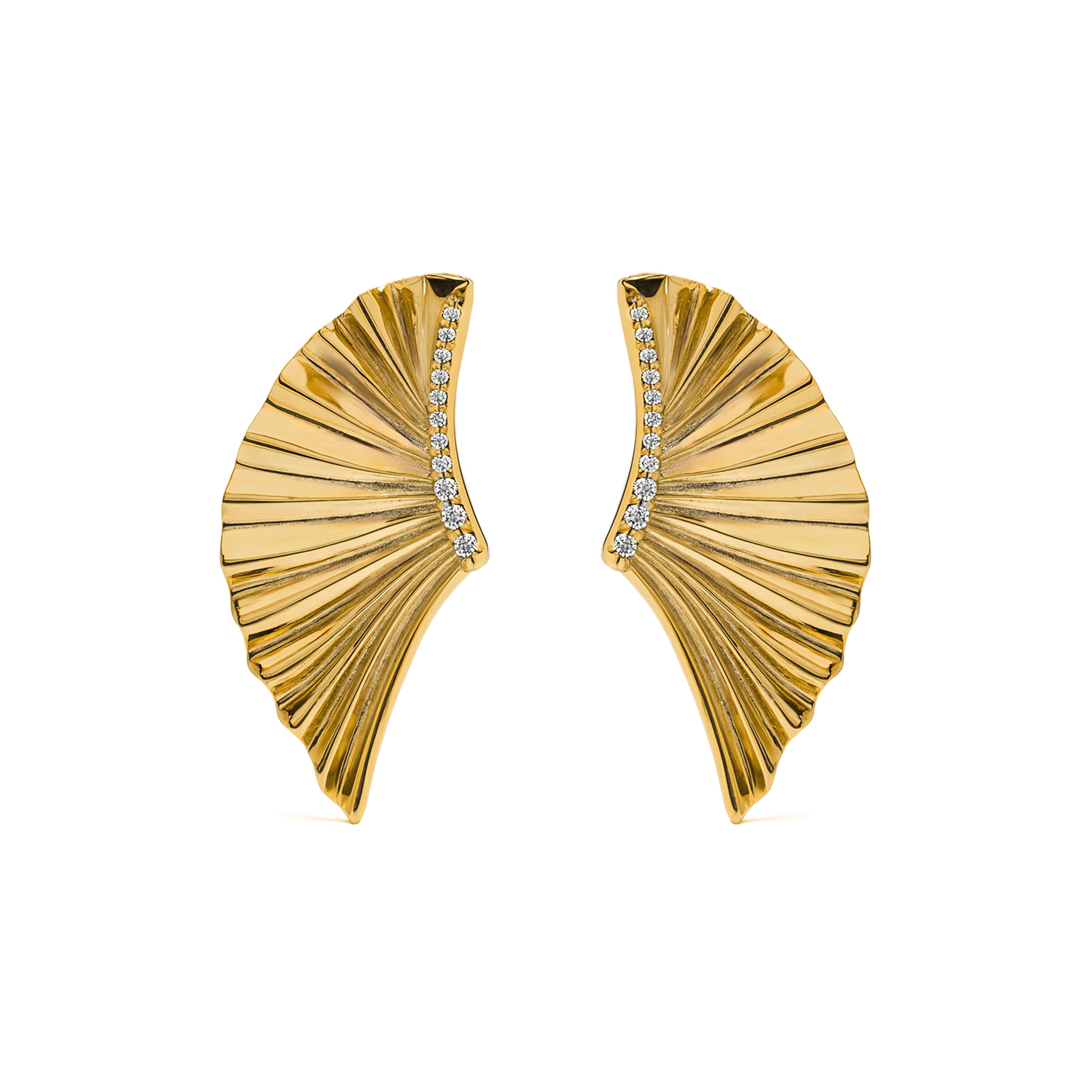 Pendientes de Plata de Ley 925 y Circonita Brillante acabado en oro amarillo 18k - Cuzwe