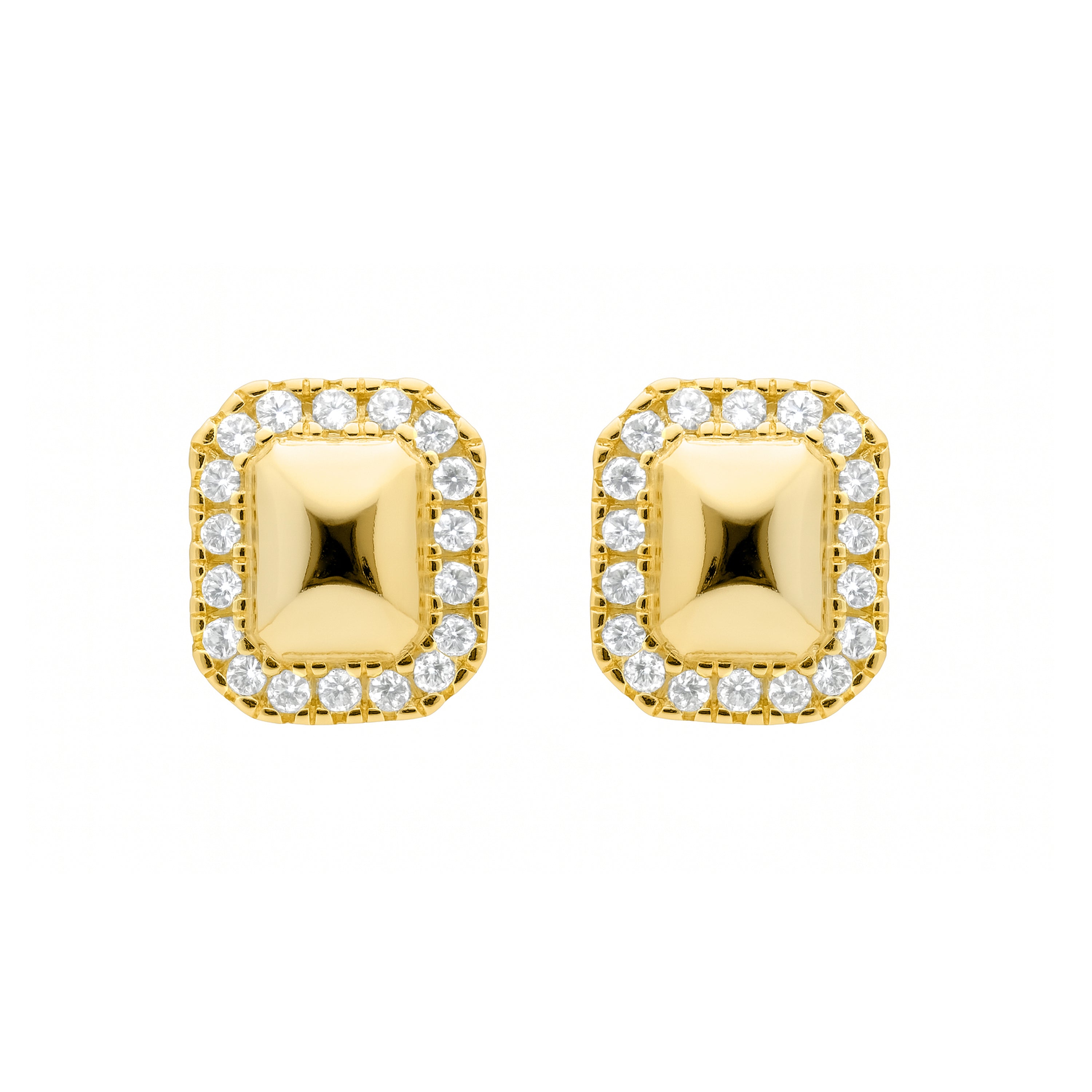Pendientes de Plata de Ley 925 y Circonita Brillante acabado en oro amarillo 18k - Drexi
