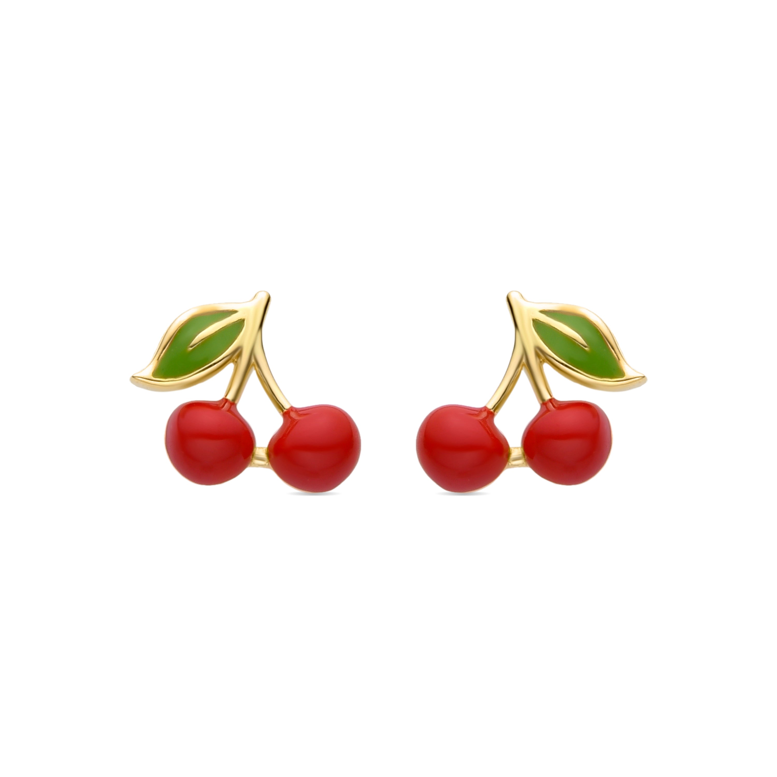Pendientes de Plata de Ley 925 acabados en oro amarillo de 18K - Cherry