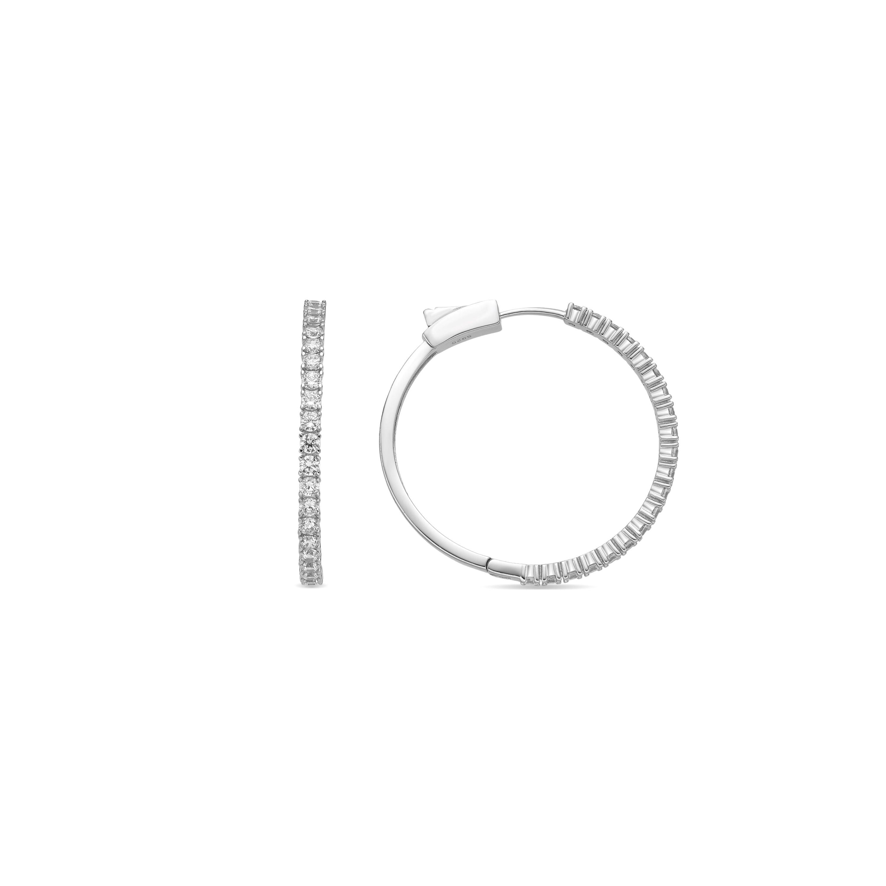 Pendientes de Plata de Ley 925 y Circonita Brillante acabado rodio - Elior