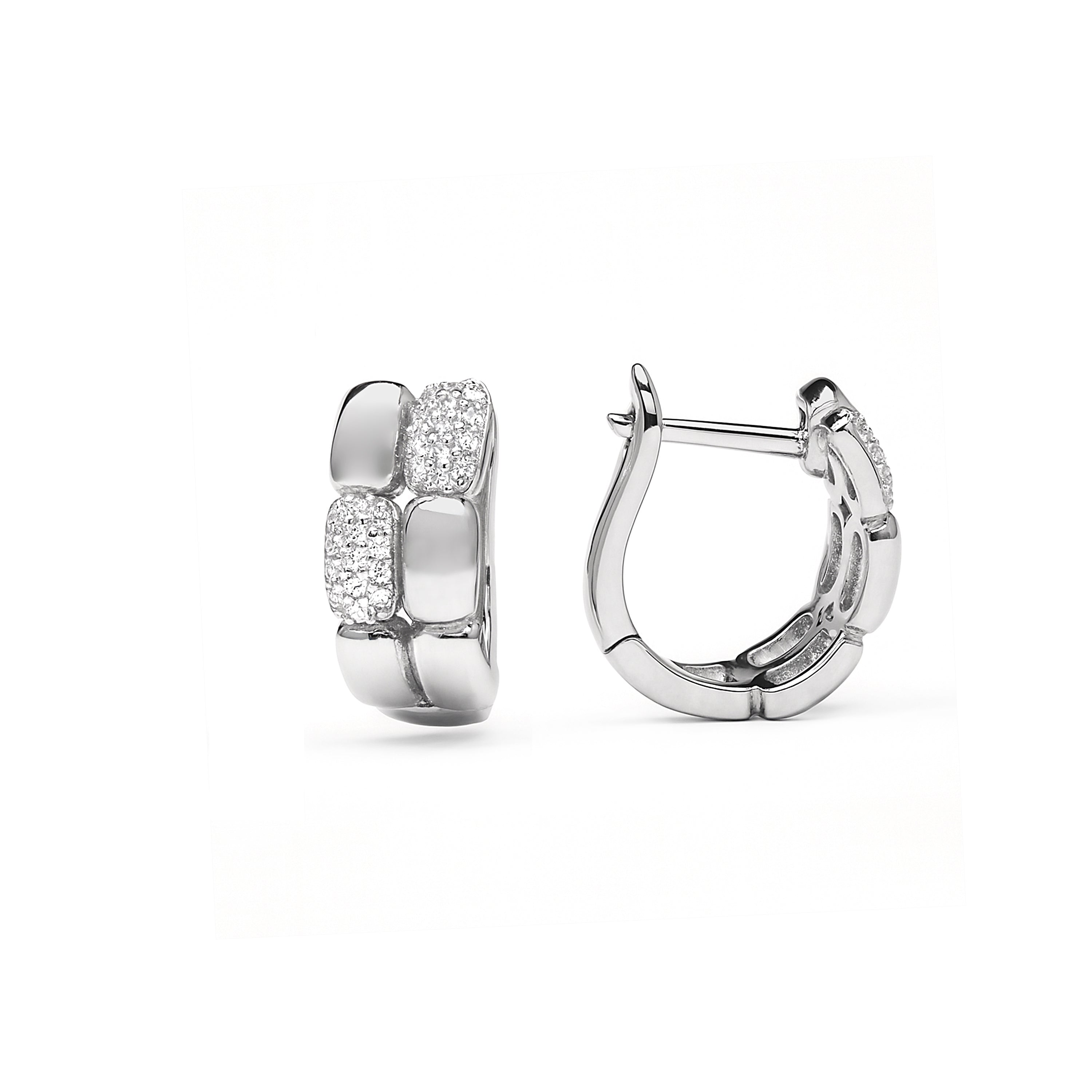 Pendientes de Plata de Ley 925 y Circonita Brillante acabado en rodio - Moran