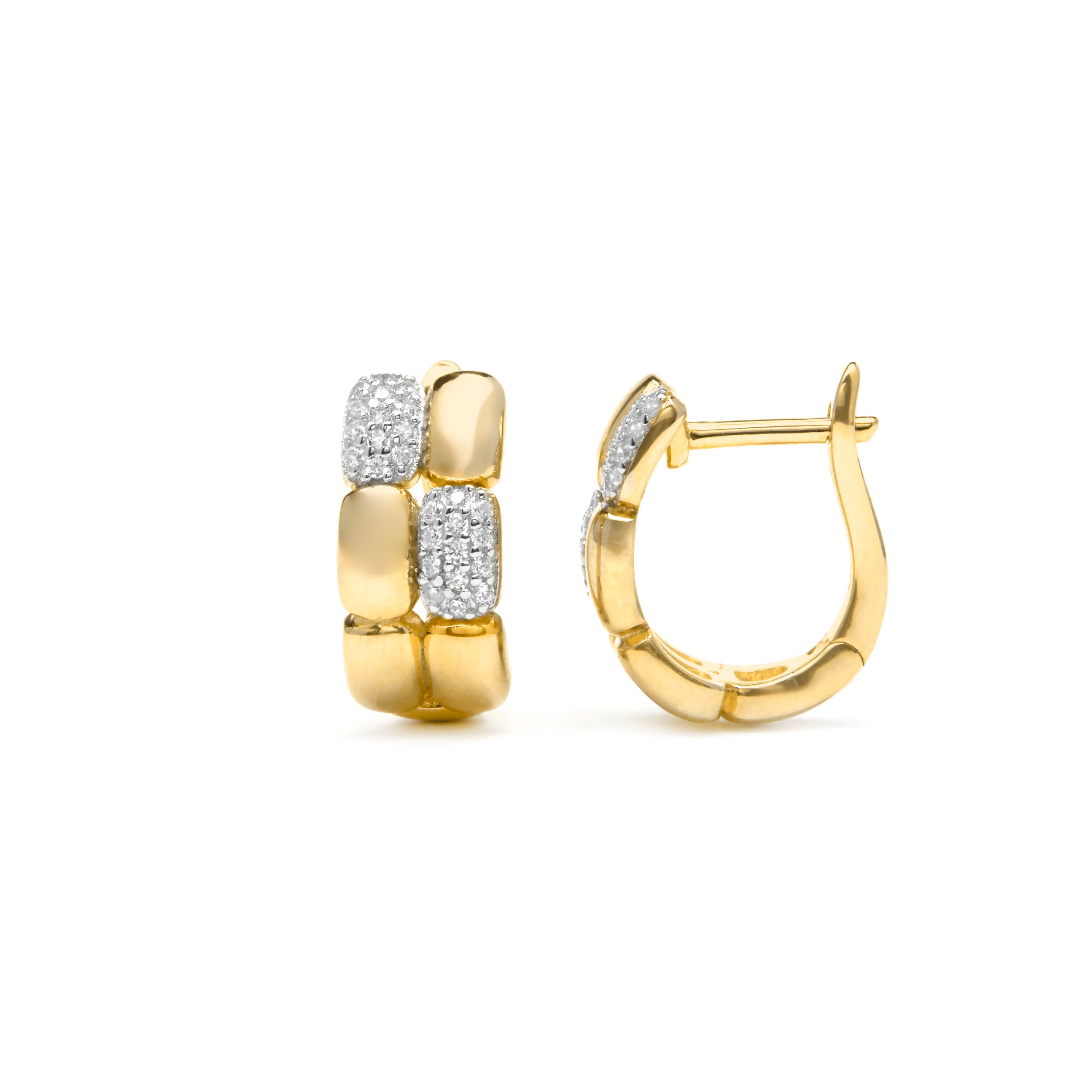 Pendientes de Plata de Ley 925 y Circonita Brillante acabado en oro amarillo 18k - Moran