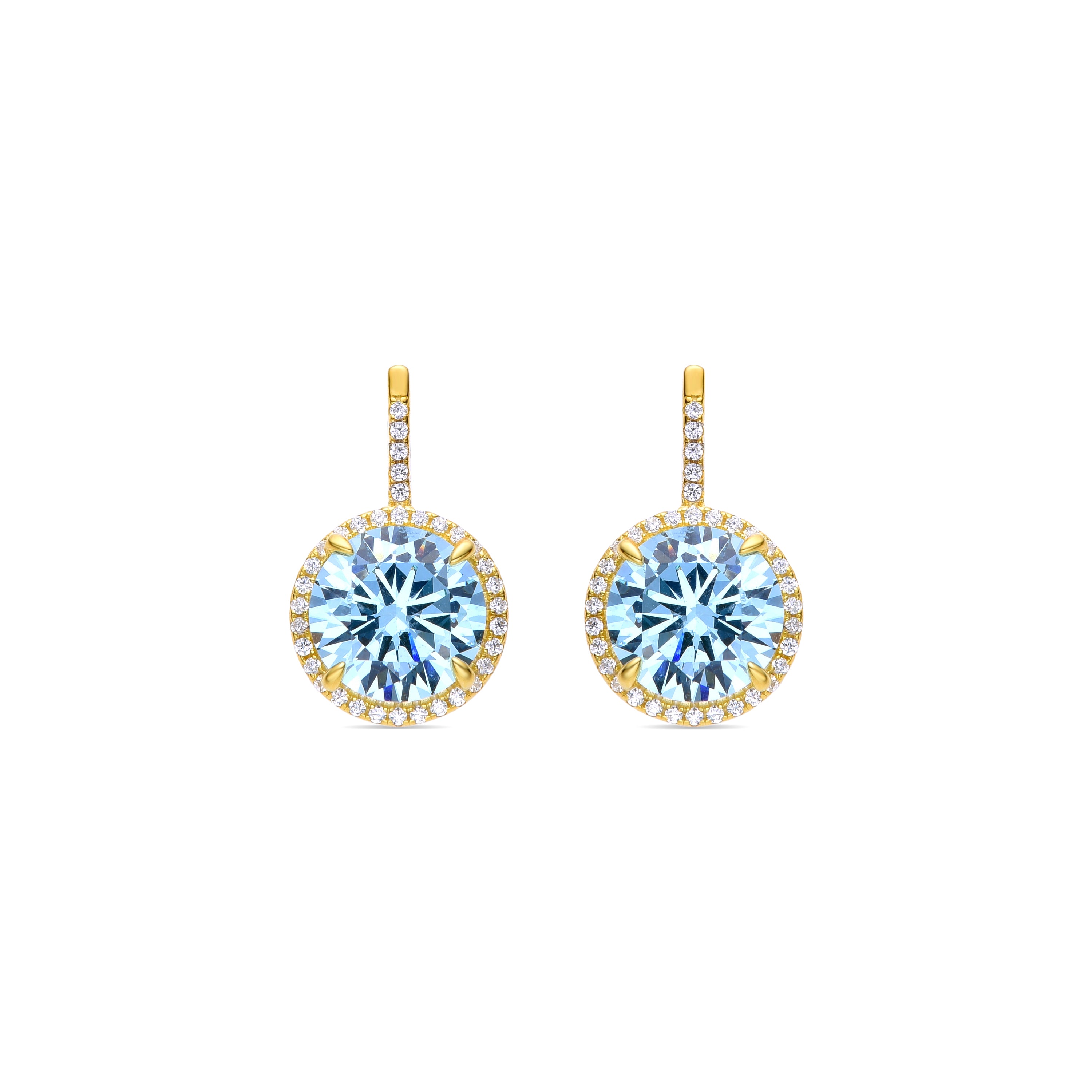 Pendientes de Plata de Ley 925 y Circonita Multicolor acabados en oro amarillo de 18k - Vuxla
