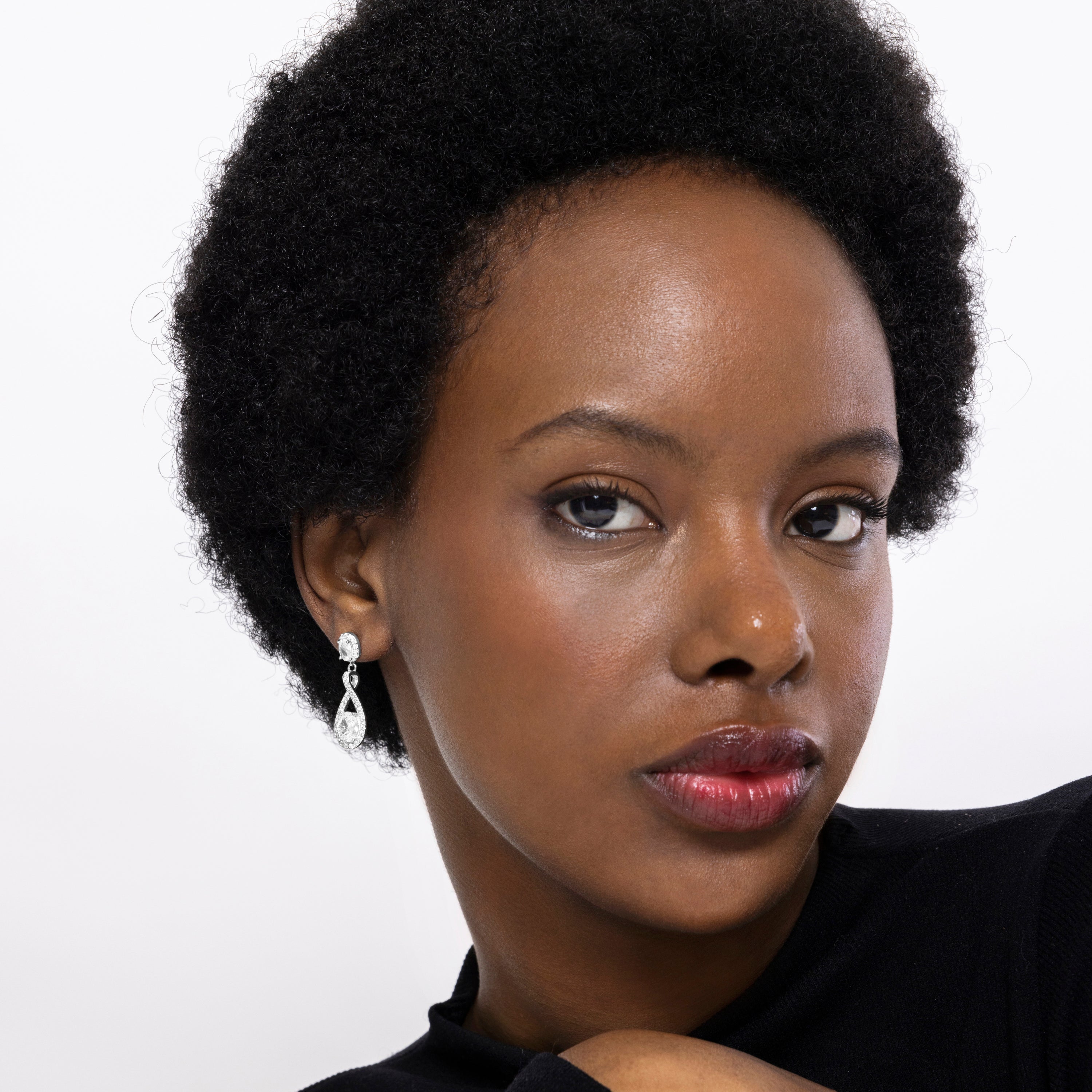 Pendientes de Plata de Ley 925 con Circonita Brillante acabados en rodio - Anard