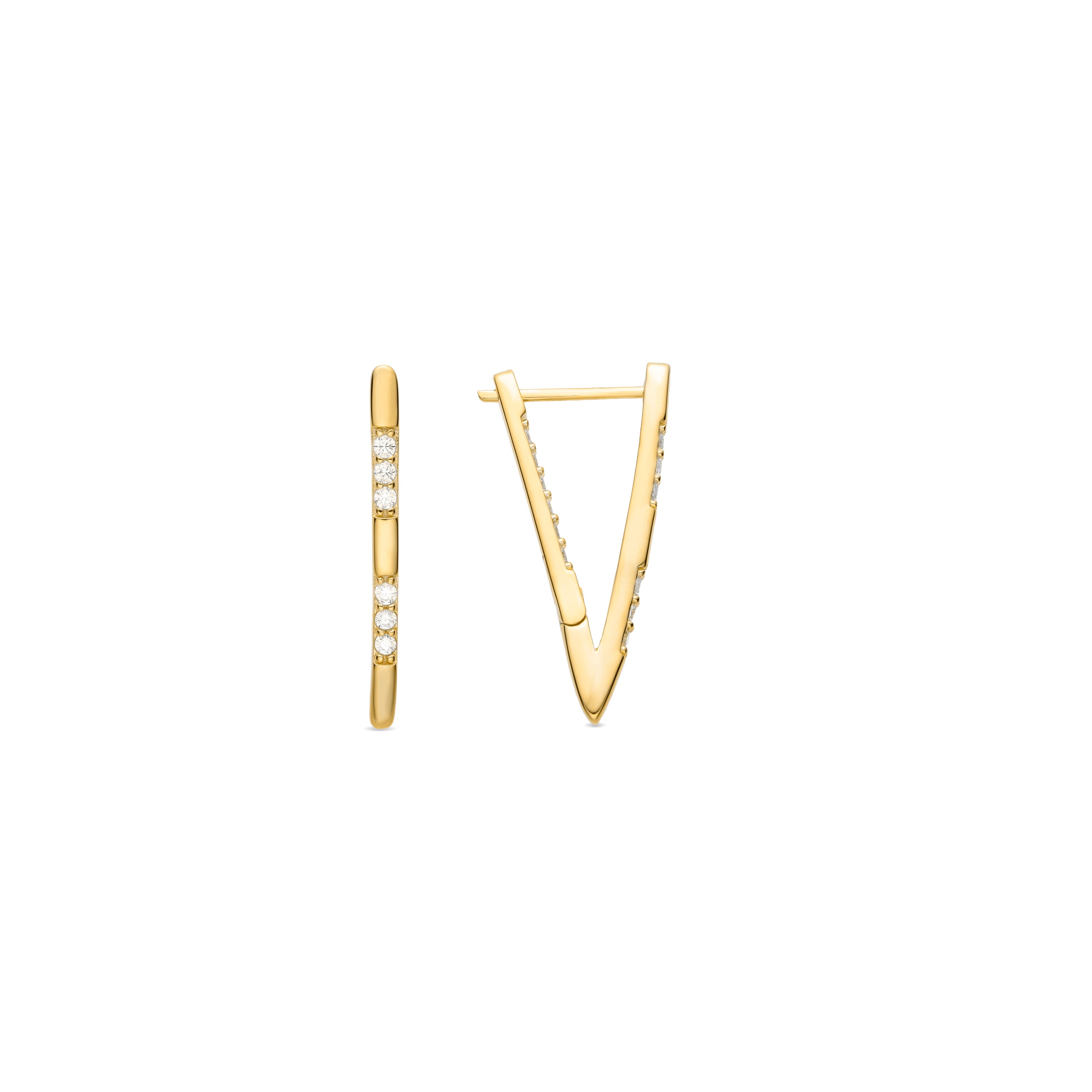 Pendientes de Plata de Ley 925 y Circonita Brillante acabados en oro amarillo de 18k - Tonoya