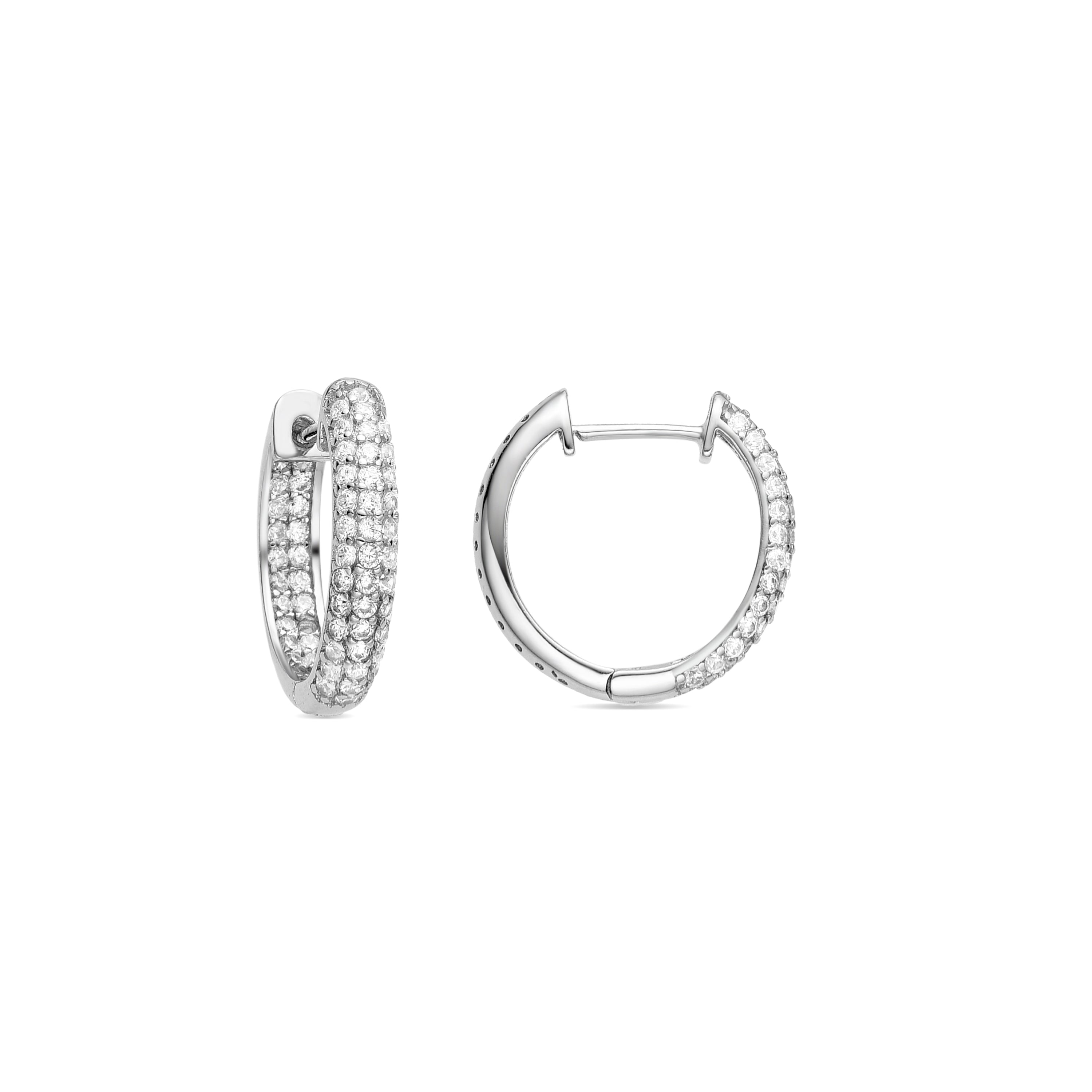 Pendientes de Plata de Ley 925 con Circonita Brillante acabados en rodio - Deuka