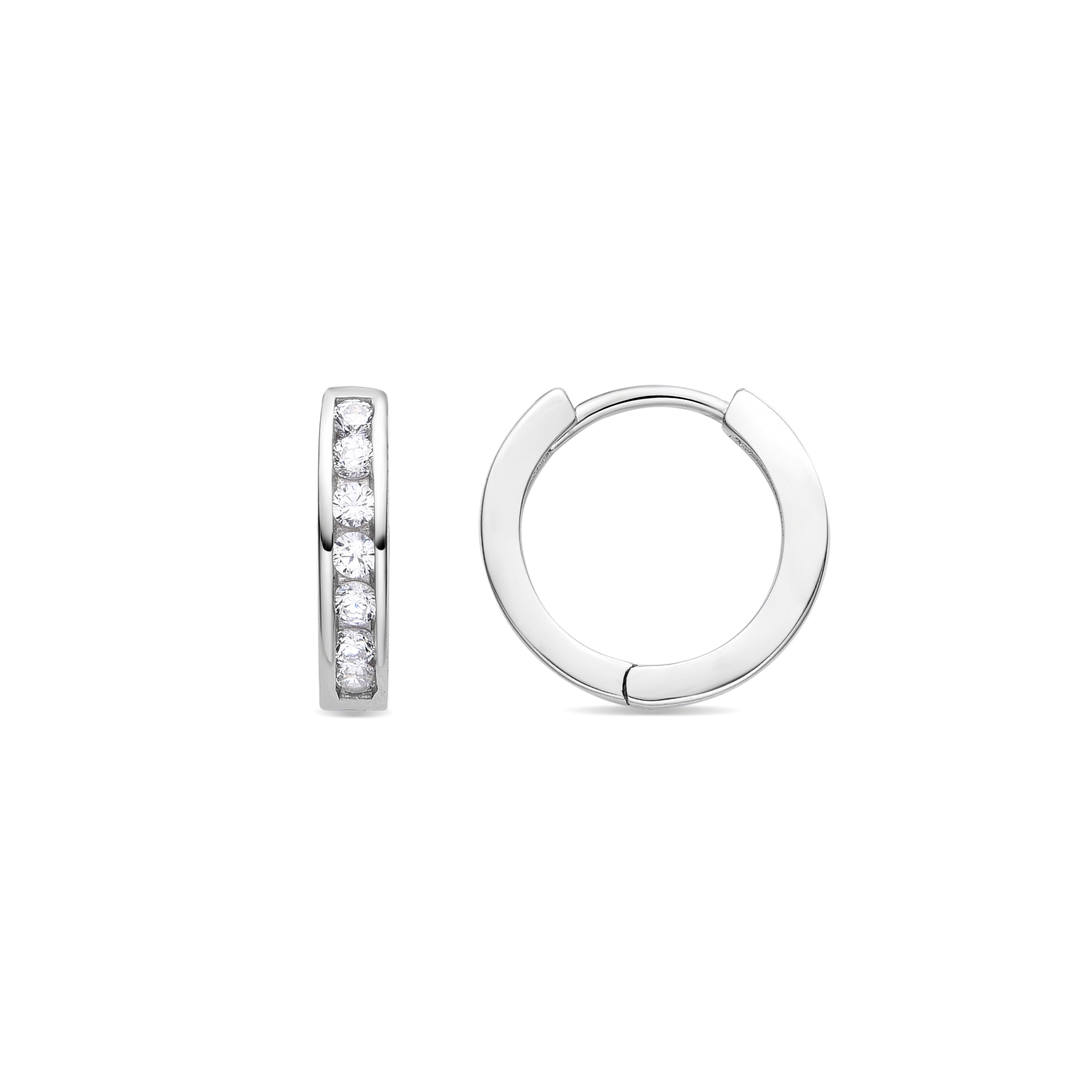 Pendientes de Plata de Ley 925 con Circonita Brillante acabados en rodio - Dafko
