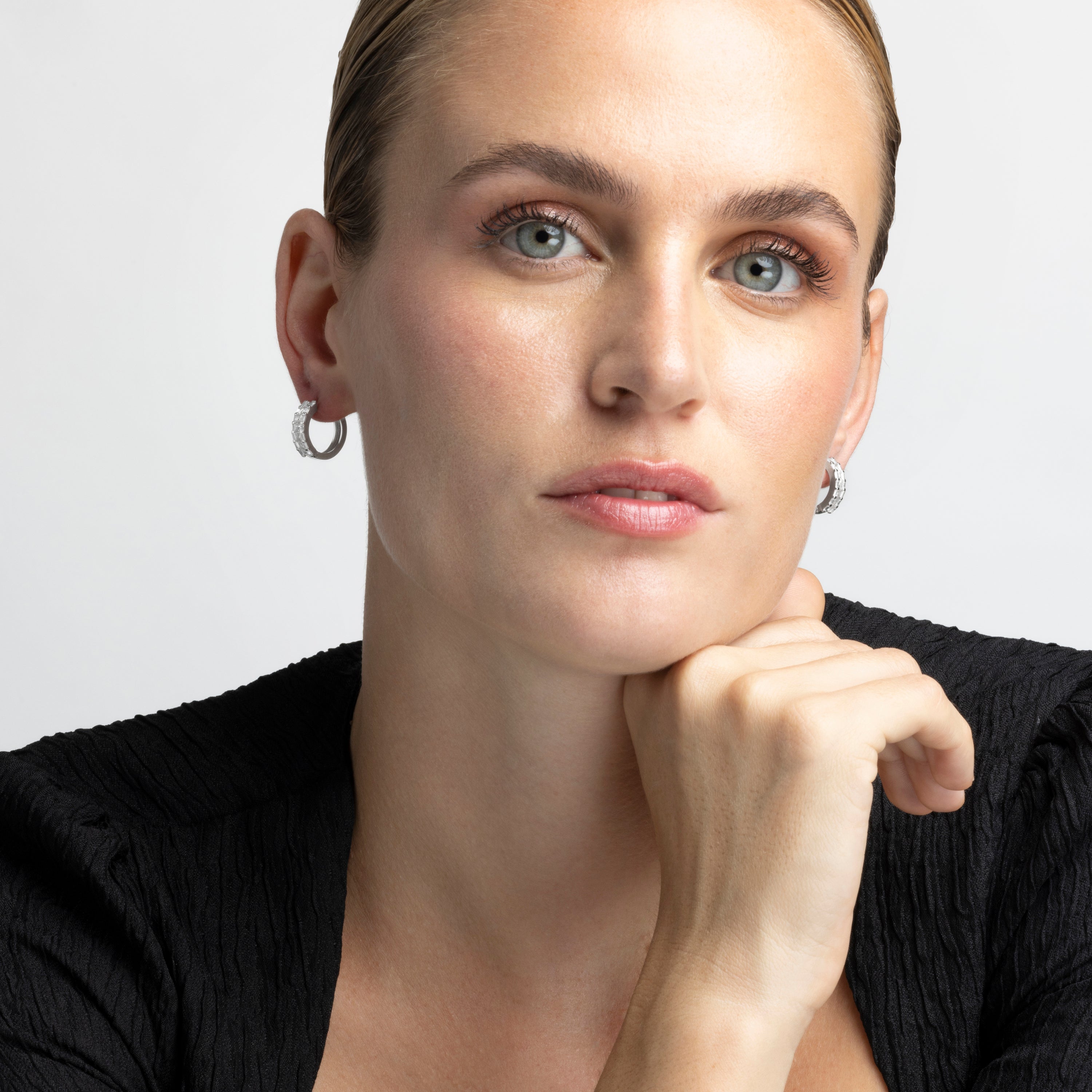 Pendientes de Plata de Ley 925 con Circonita Brillante acabados en rodio - Inur