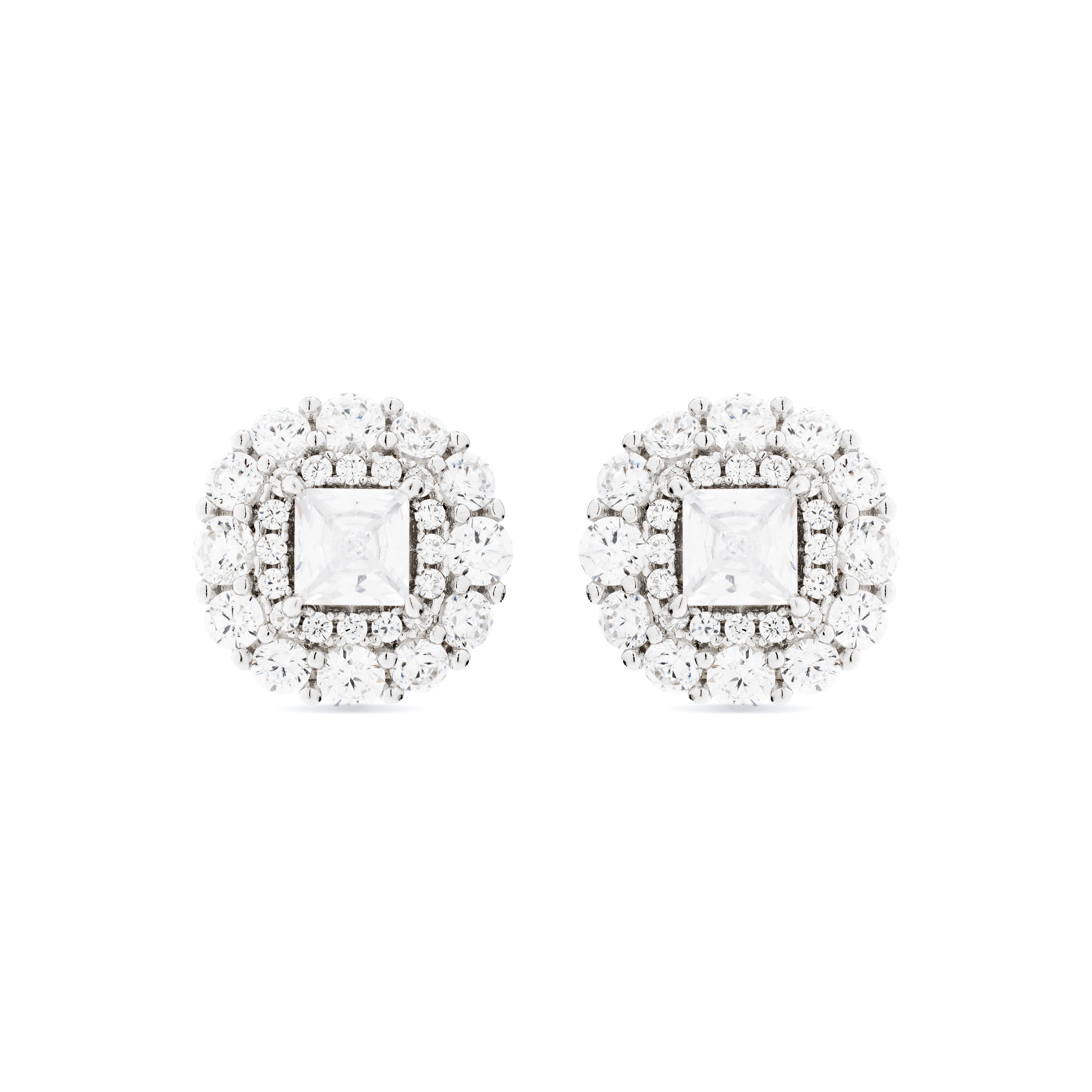 Pendientes de Plata de Ley 925 y Circonita Brillante acabados en rodio - Raxya
