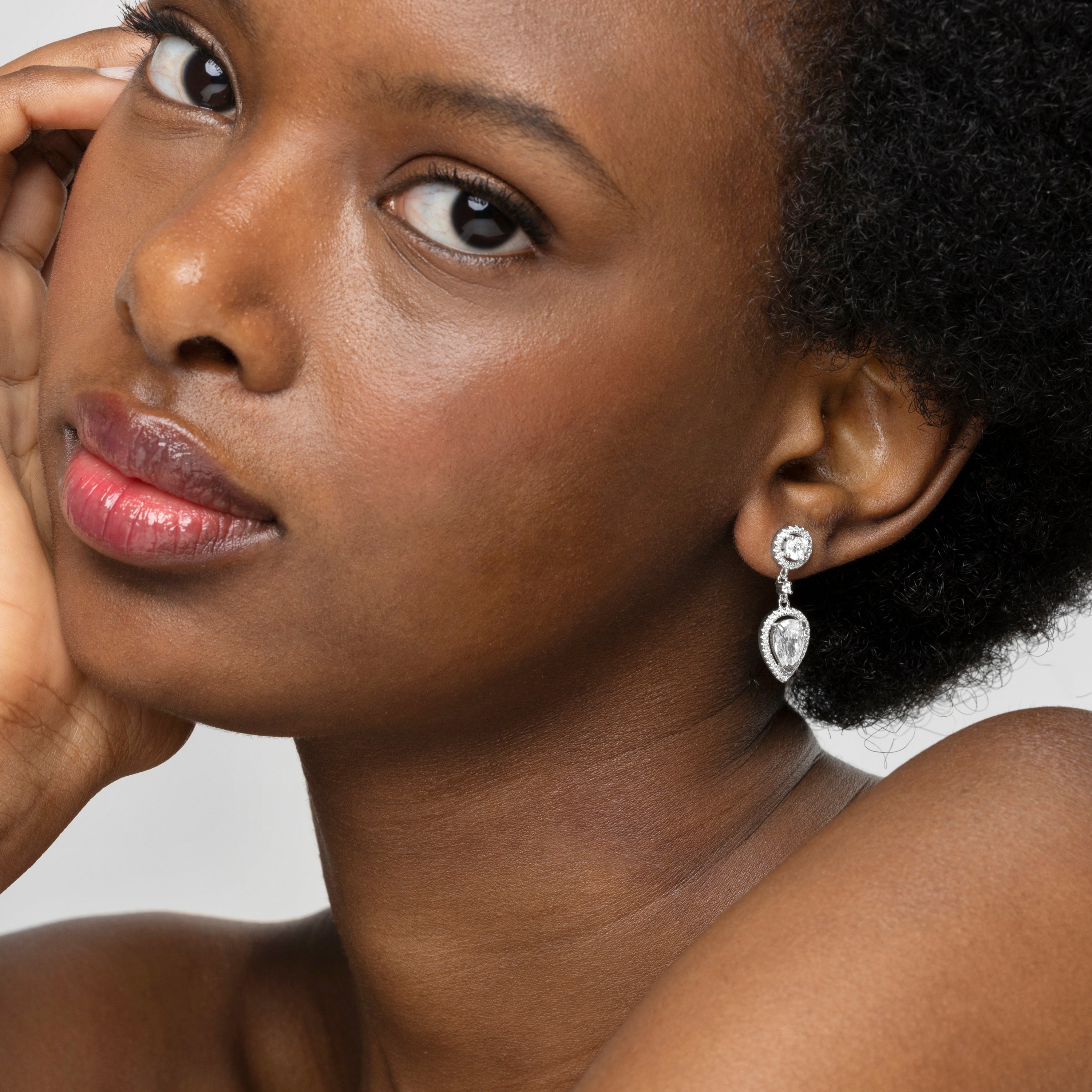 Pendientes de Plata de Ley 925 y Circonita Brillante acabados en rodio - Lahy