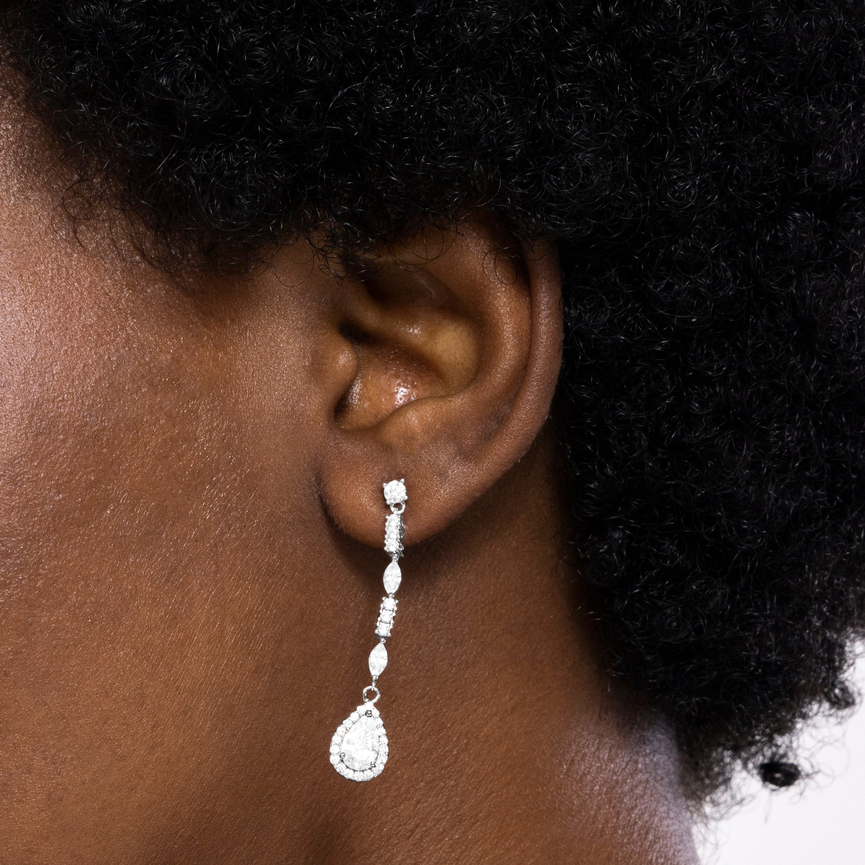 Pendientes de Plata de Ley 925 y Circonita Brillante acabados en rodio - Ridya