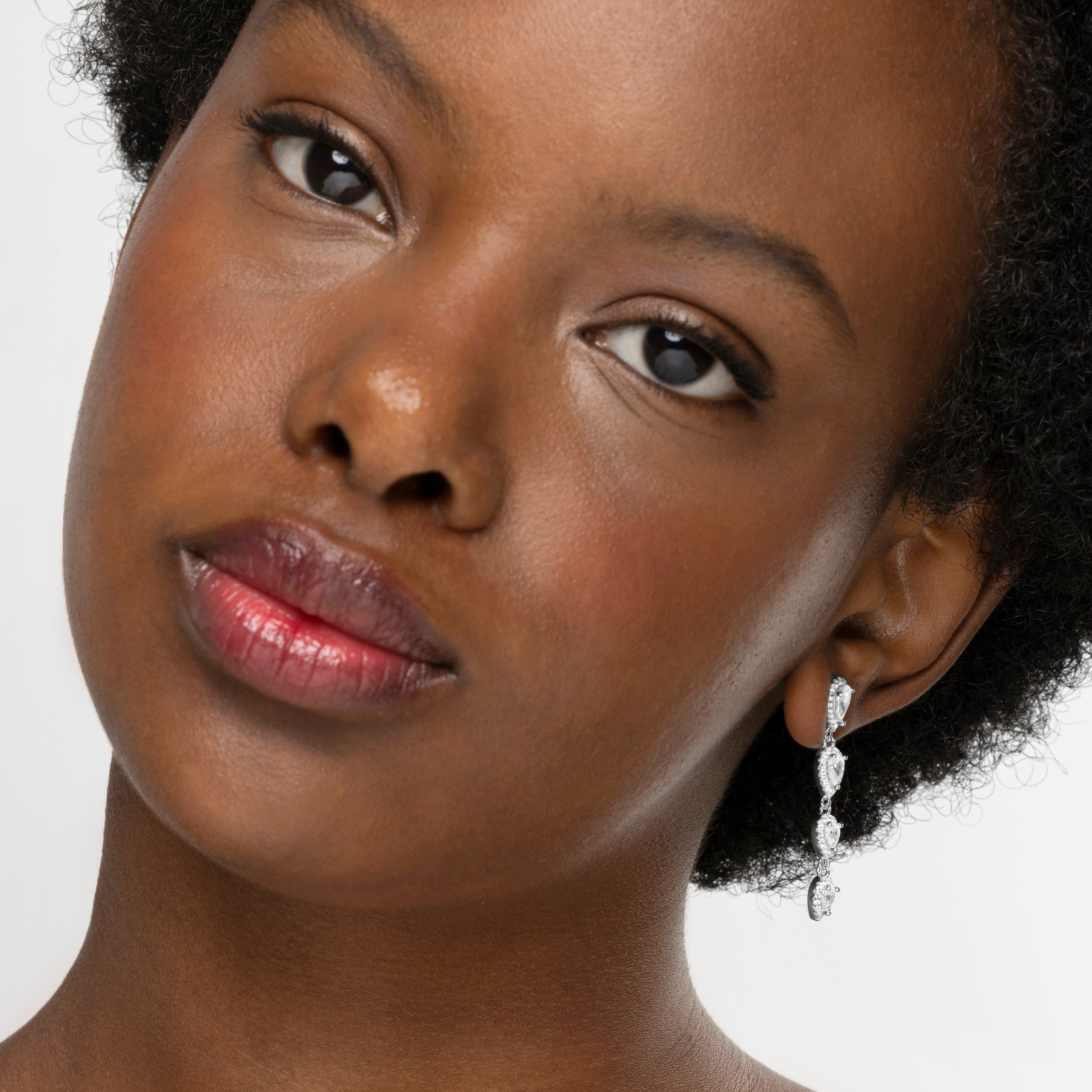 Pendientes de Plata de Ley 925 y Circonita Brillante acabados en rodio - Mah