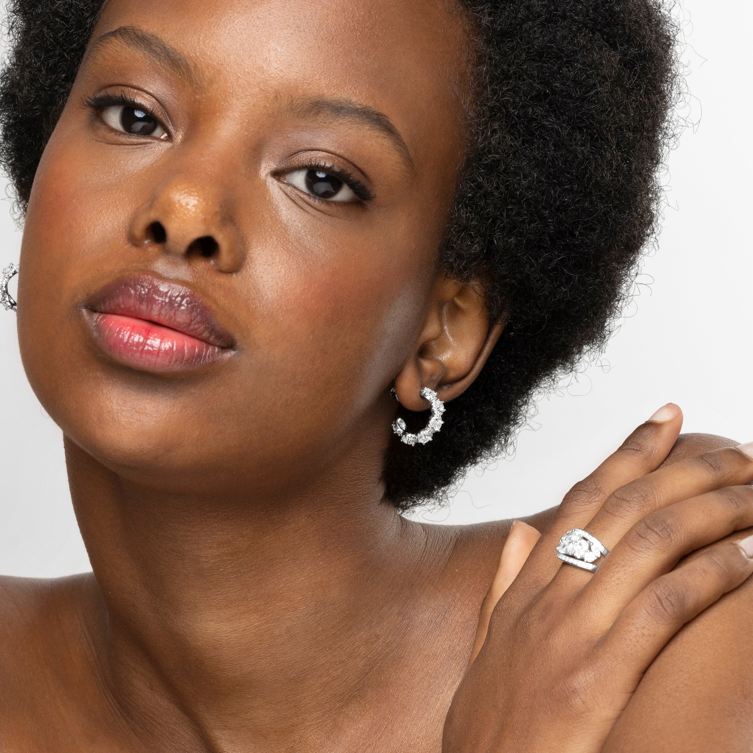 Pendientes de Plata de Ley 925 y Circonita Brillante acabados en rodio - Kina