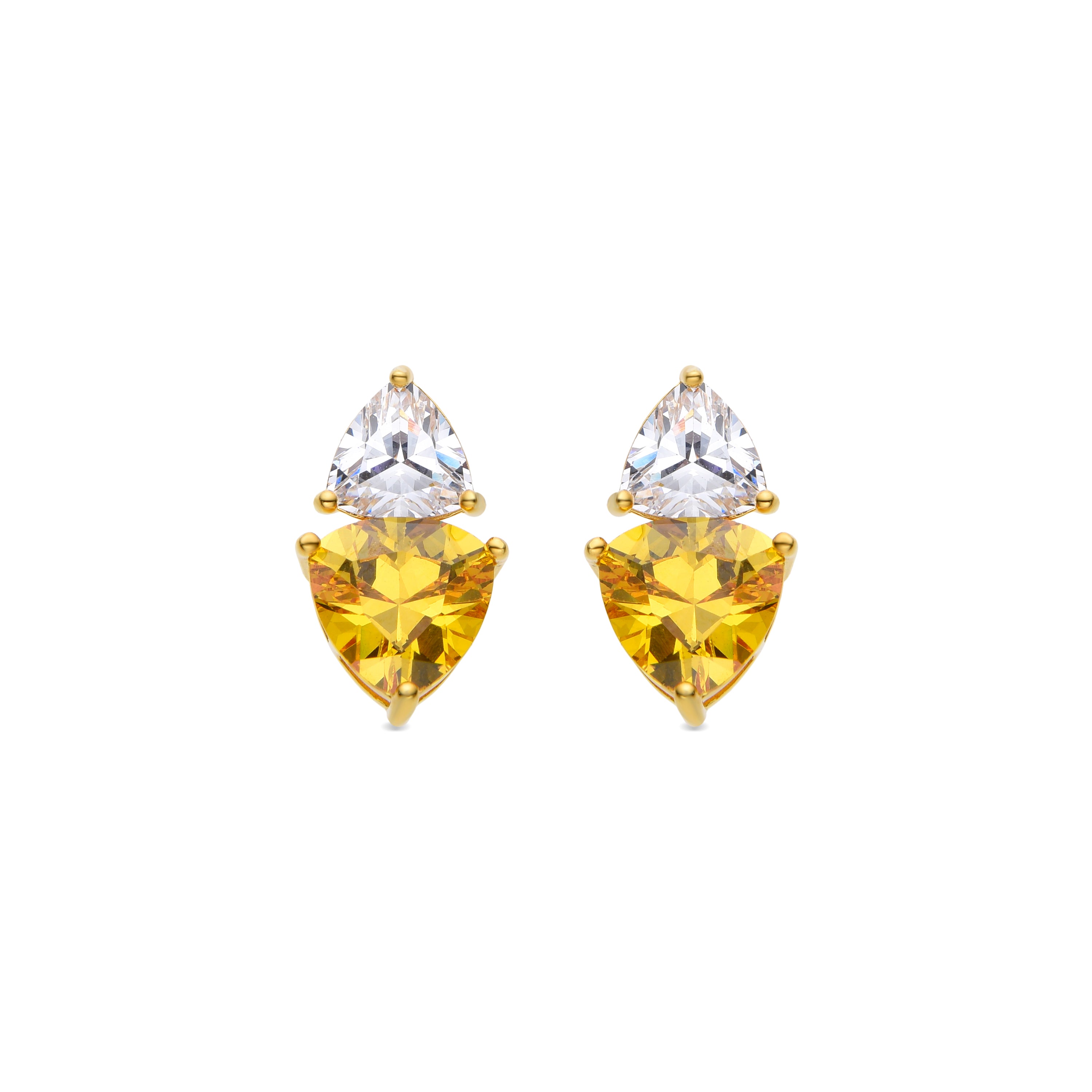 Pendientes de Plata de Ley 925 y Padparadscha acabados en oro amarillo de 18k - Simtul