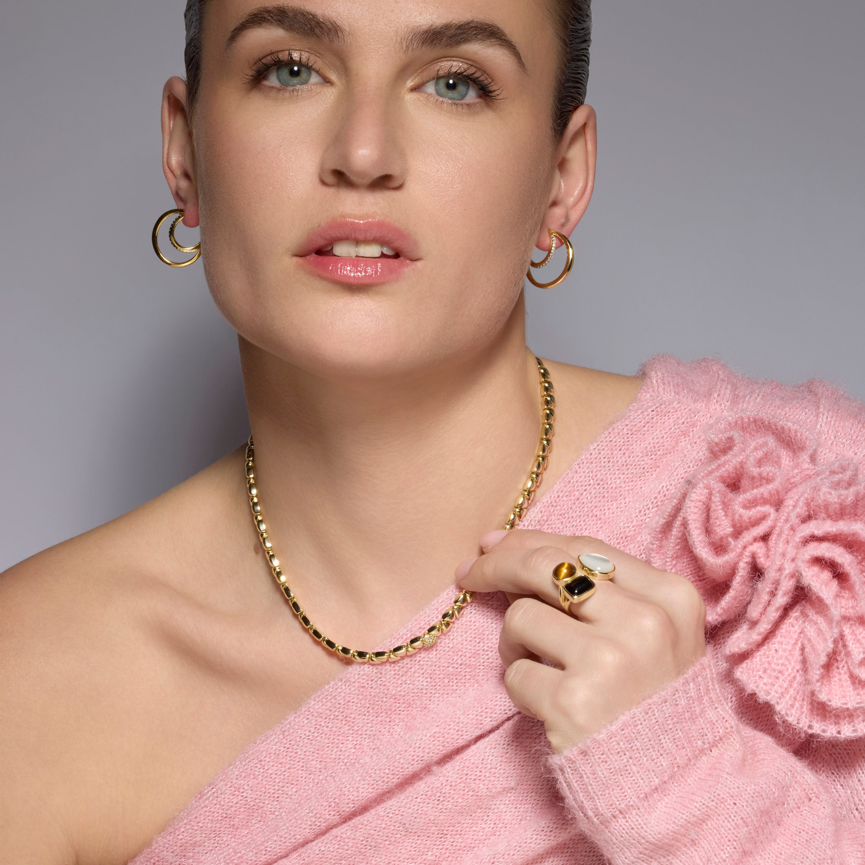 Pendientes de Plata de Ley 925 y Circonita Brillante acabado oro amarillo de 18k - Bugdy