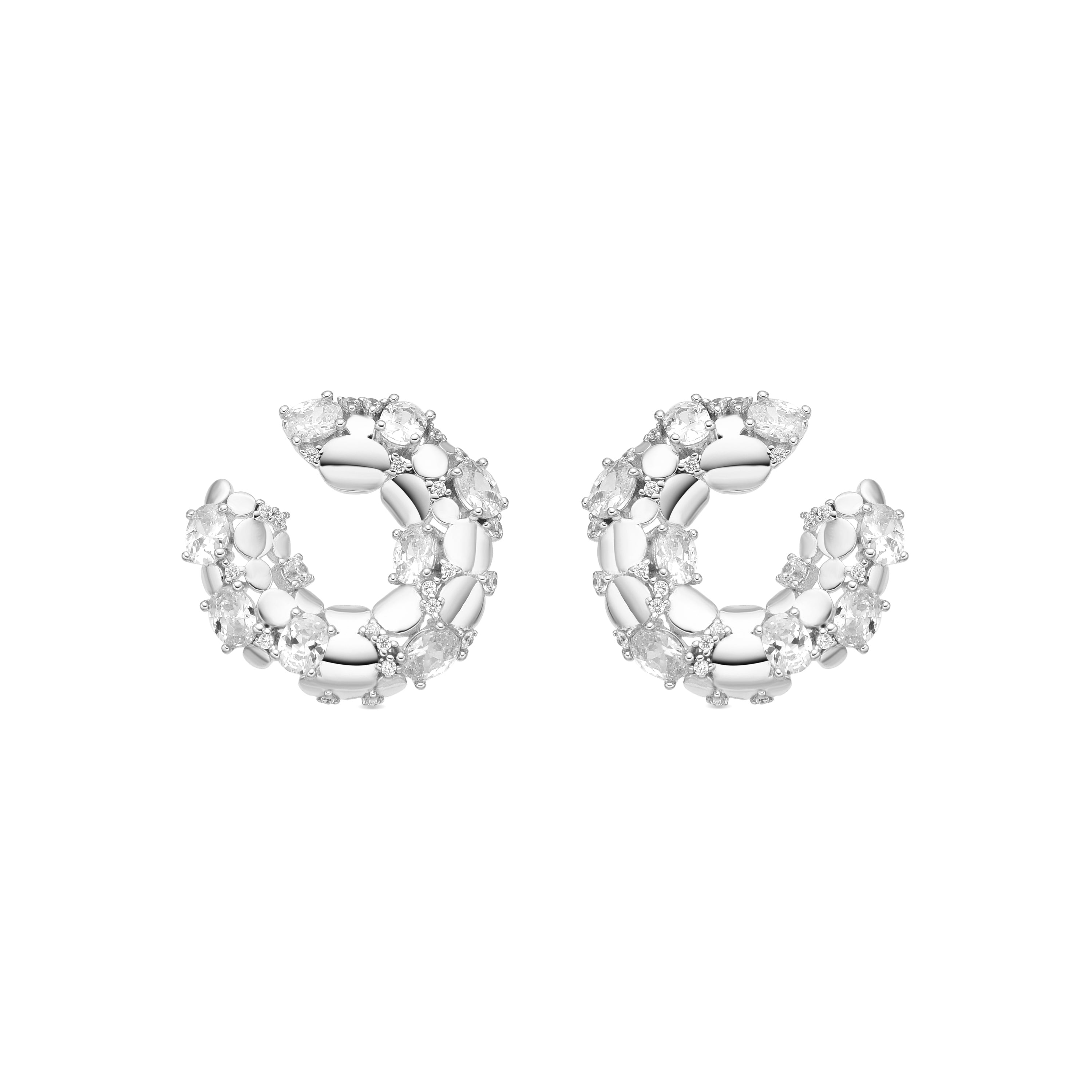 Pendientes de Plata de Ley 925 y Circonita Brillante acabado rodio - Larent