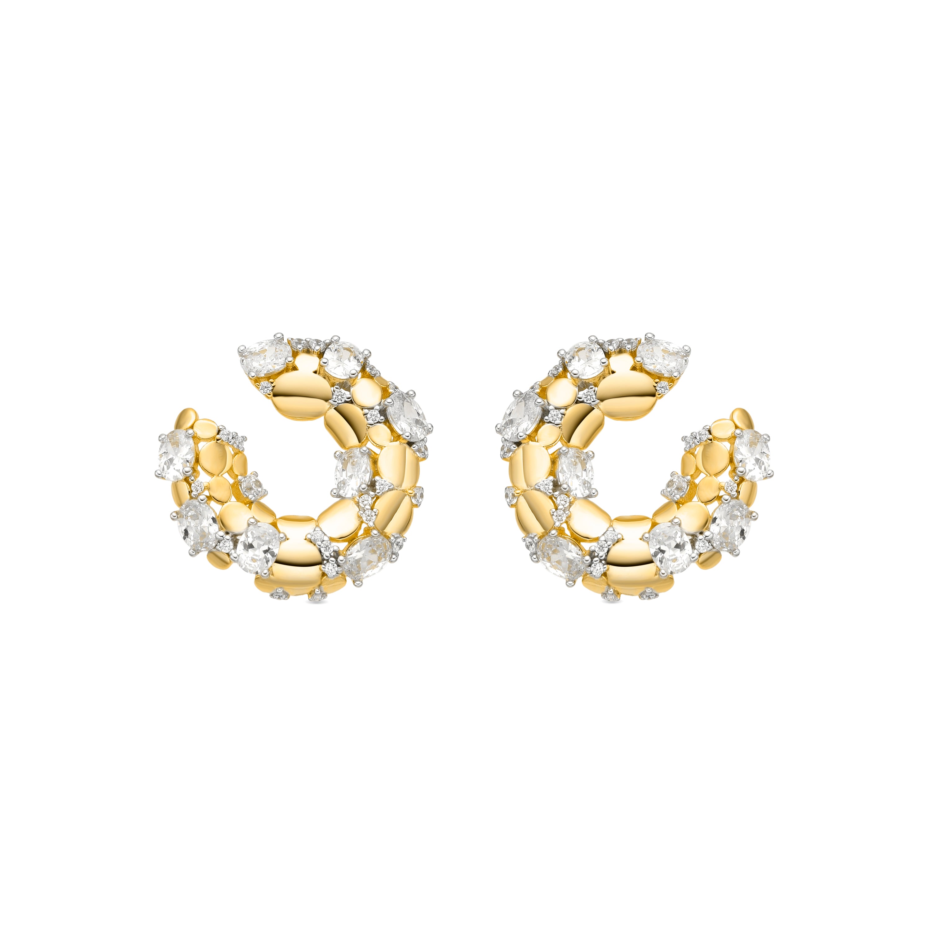 Pendientes de Plata de Ley 925 y Circonita Brillante acabado oro amarillo de 18k - Larent