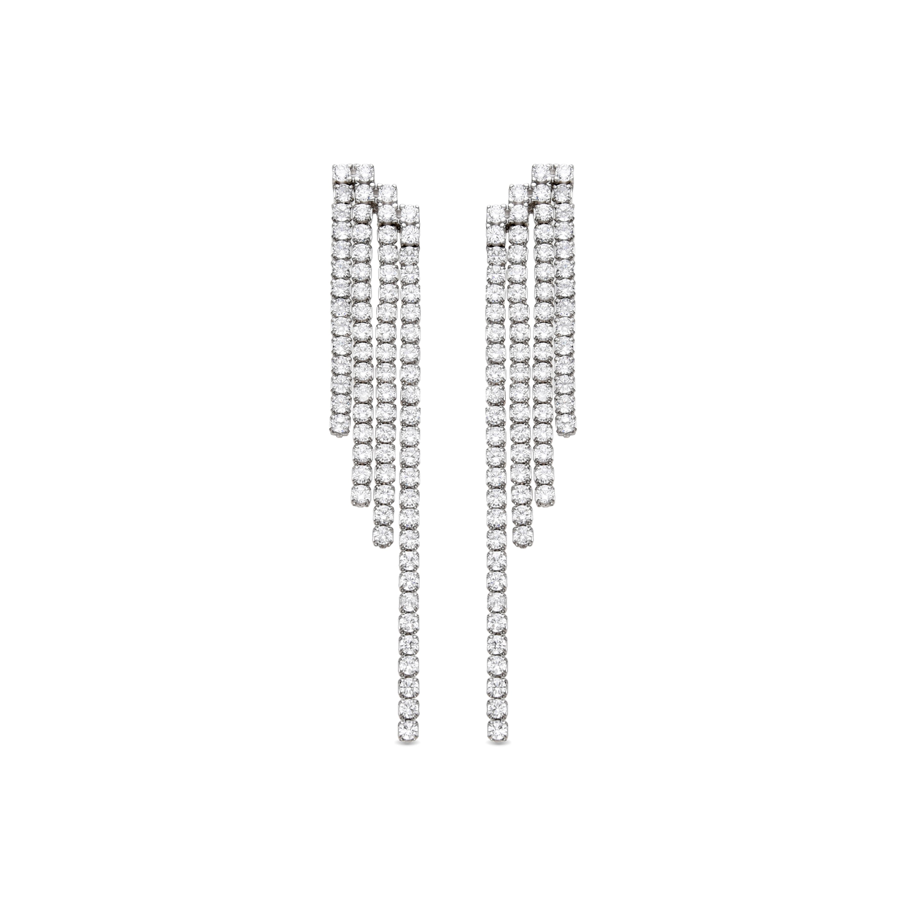 Pendientes de Plata de Ley 925 y Circonita Brillante acabado rodio - Disazar