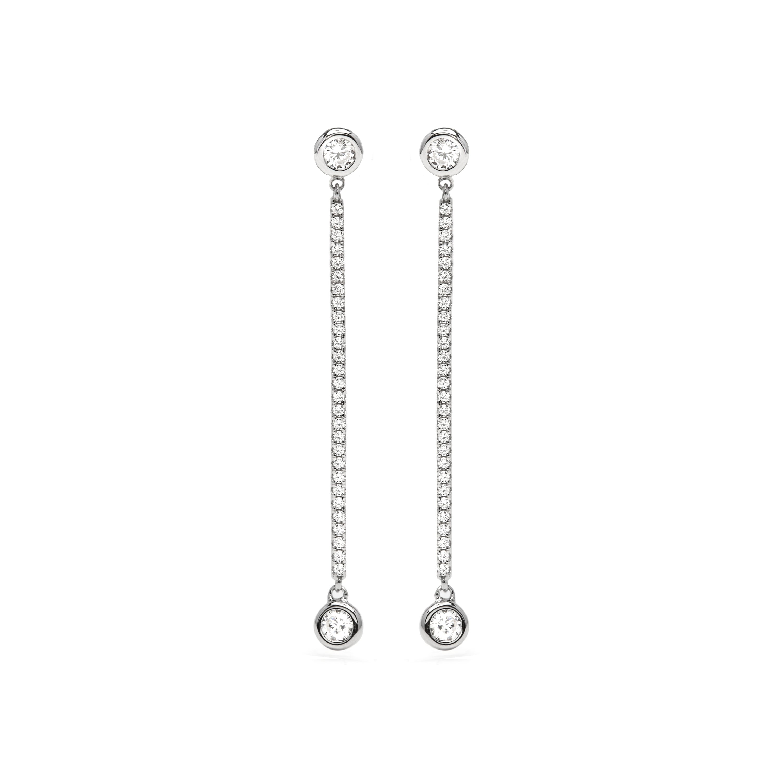 Pendientes de Plata de Ley 925 y Circonita Brillante acabado en rodio - Iperio