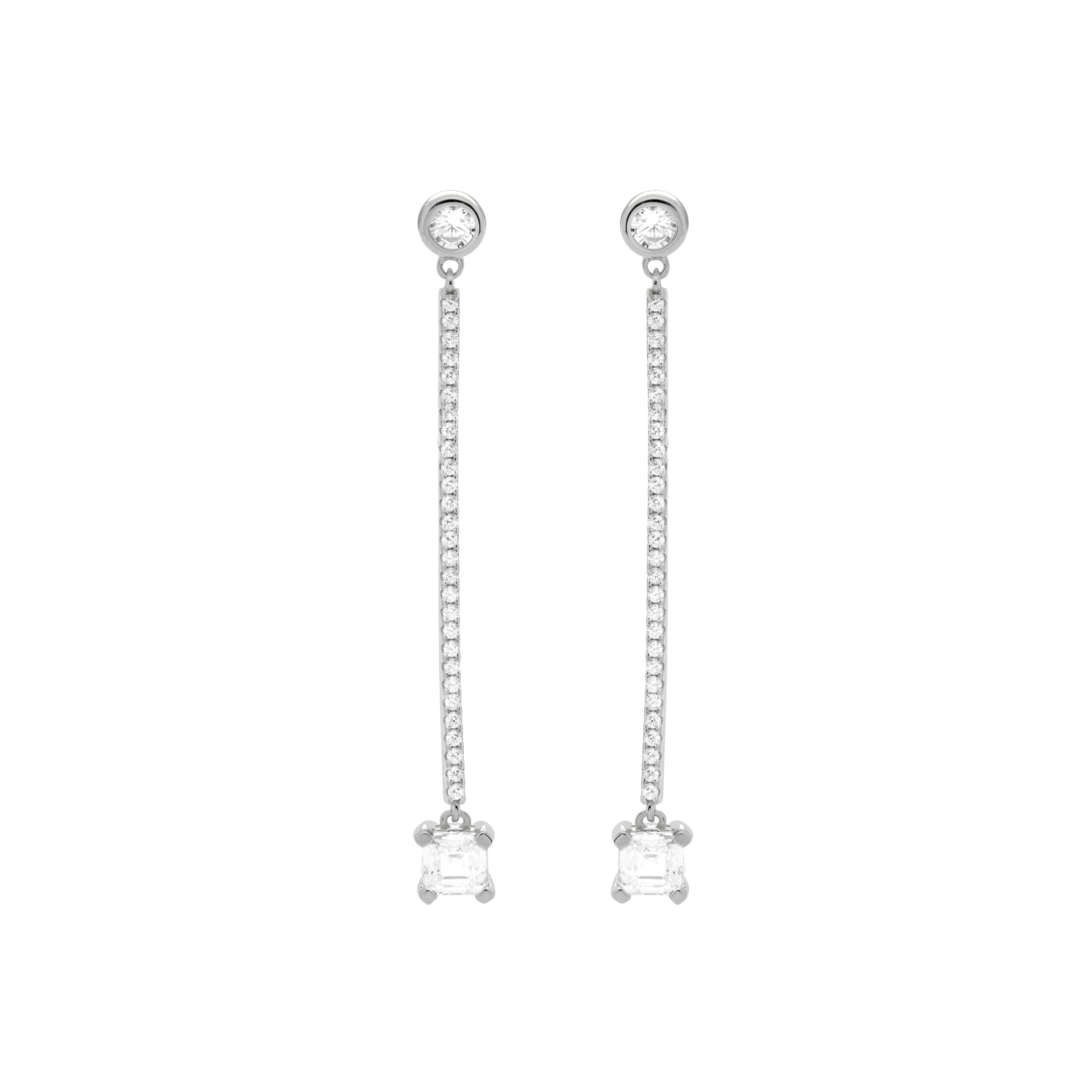 Pendientes de Plata de Ley 925 y Circonita Brillante acabado en rodio - Laf