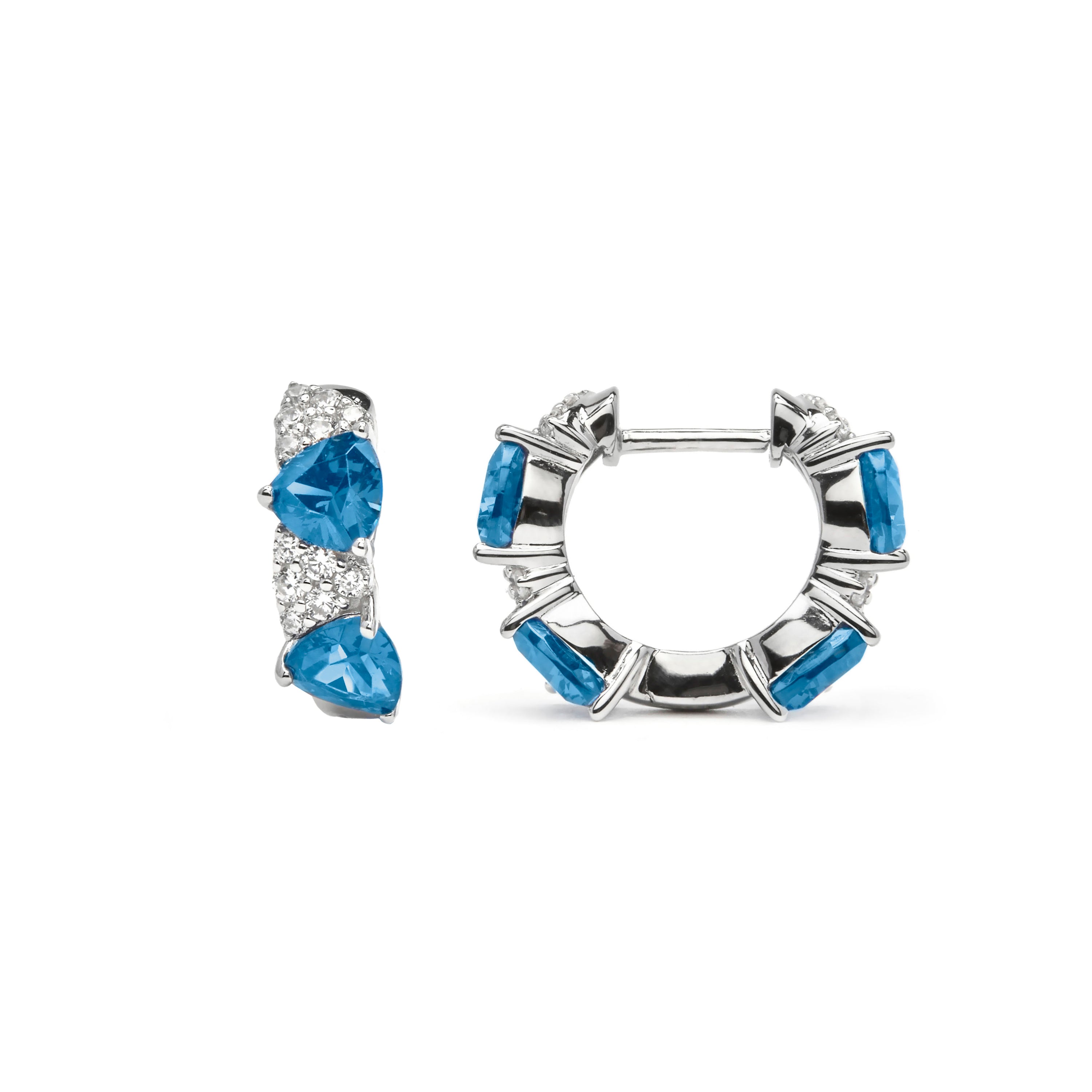 Pendientes de Plata de Ley 925 y Circonita Zafiro acabado en rodio - Kramlia