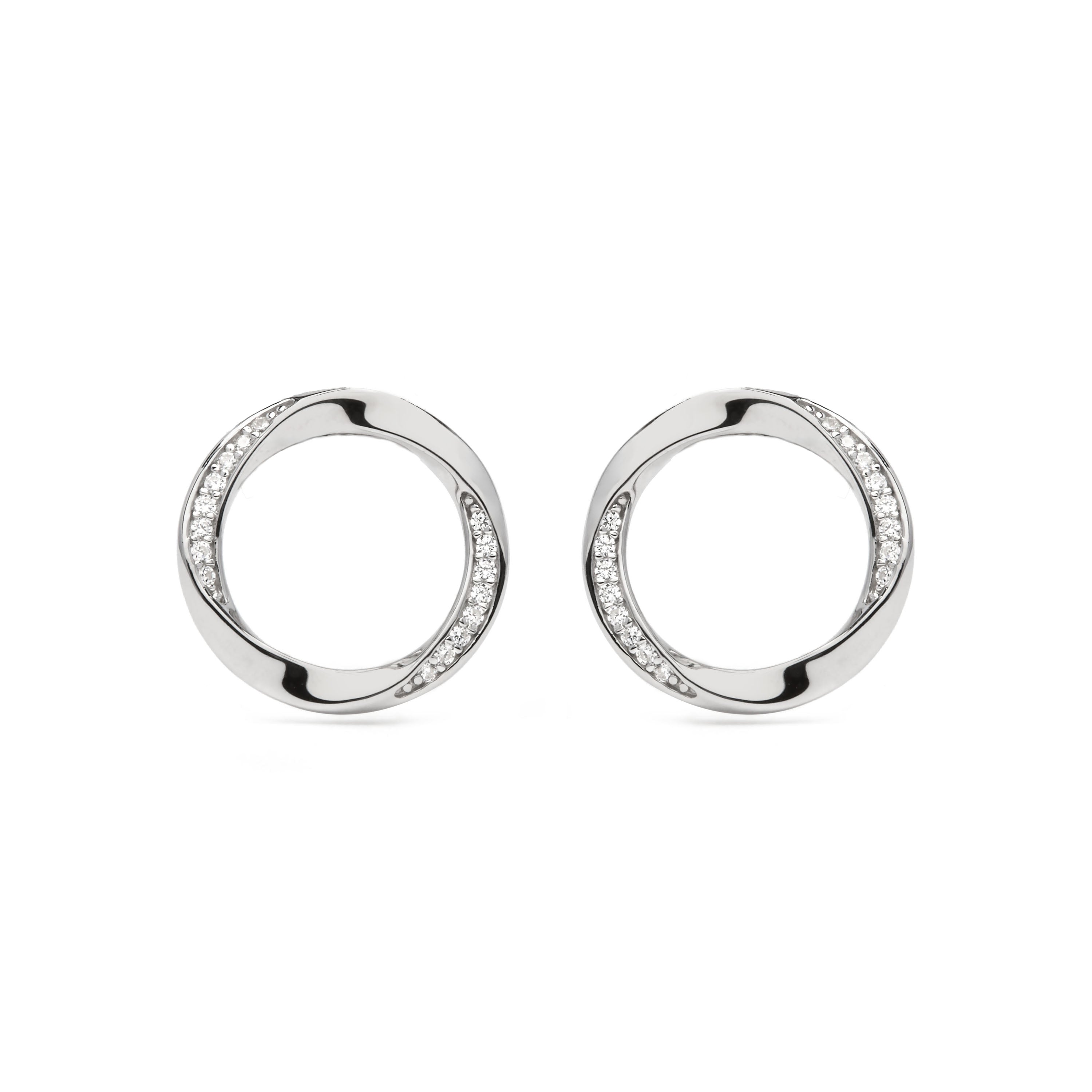 Pendientes de Plata de Ley 925 y Circonita Brillante acabado en rodio - Ilwe