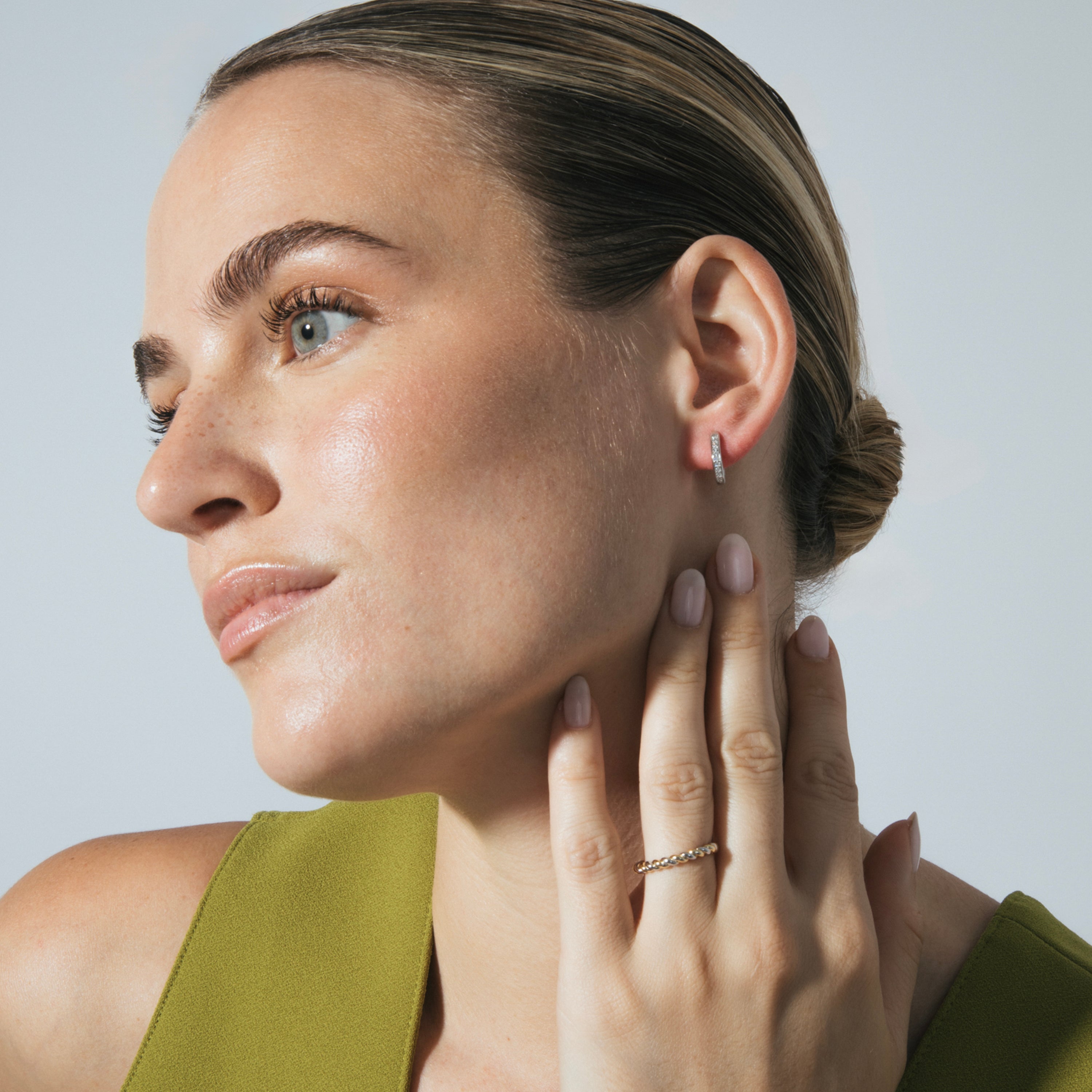 Pendientes de Plata de Ley 925 y Circonita Brillante acabado en rodio - Fakzer