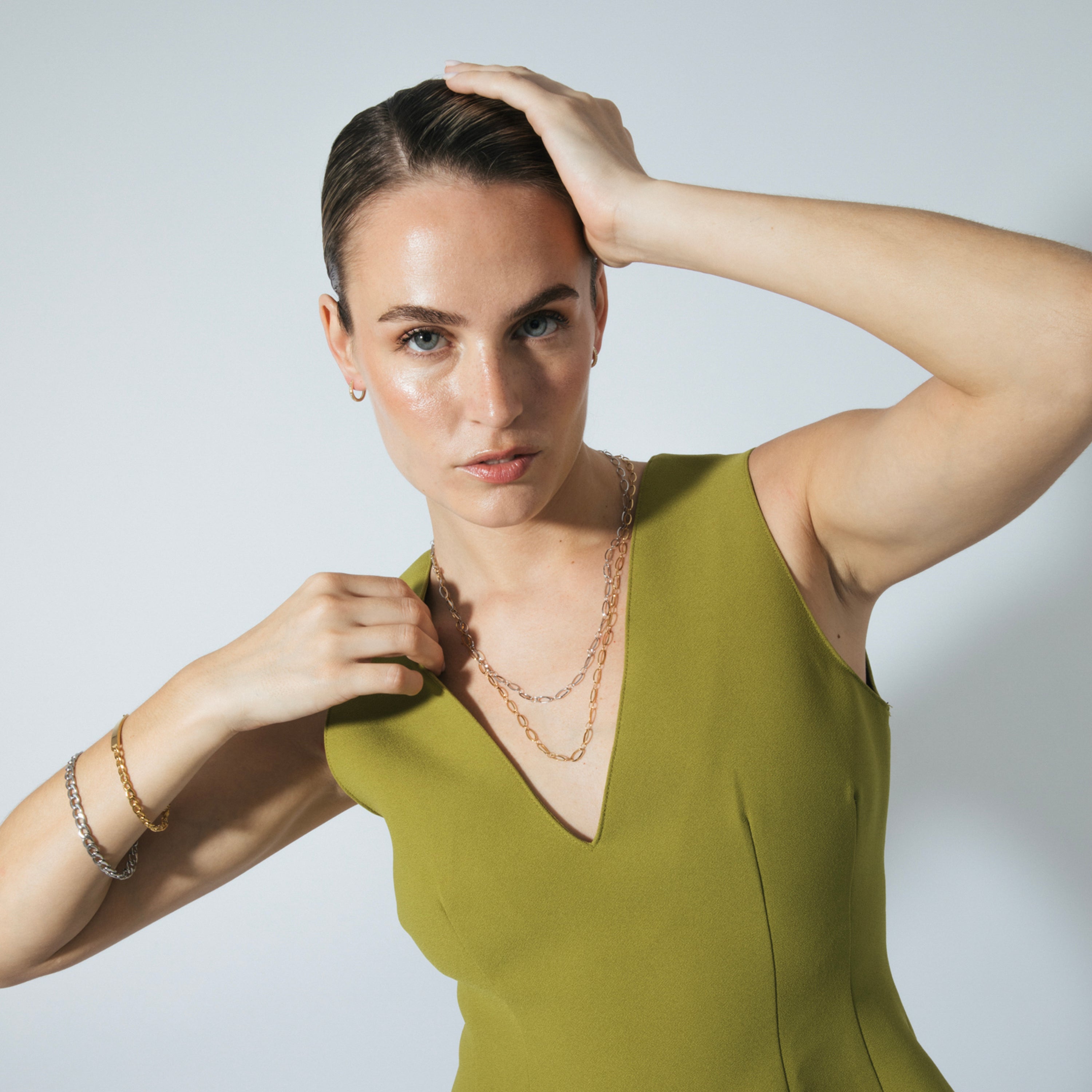 Pendientes de Plata de Ley 925 y Circonita Brillante acabado en oro amarillo 18k - Fakzer