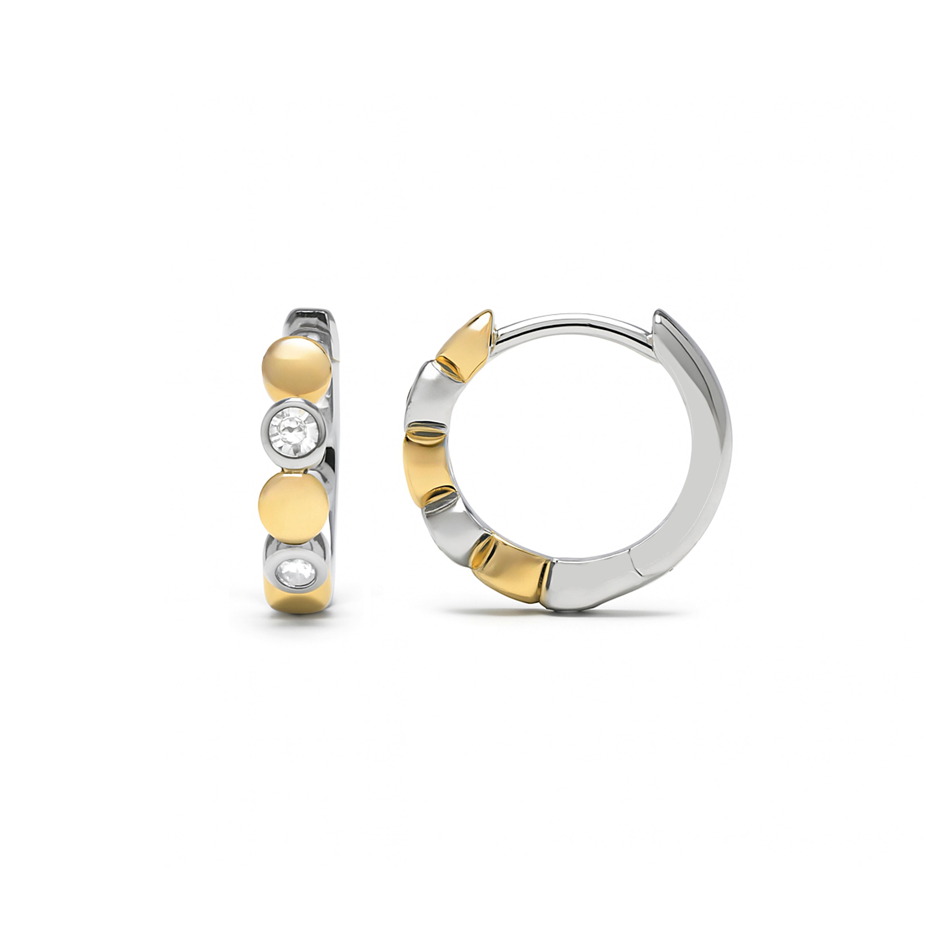 Pendientes de Plata de Ley 925 y Circonita Brillante acabado en oro amarillo 18k - Awalt